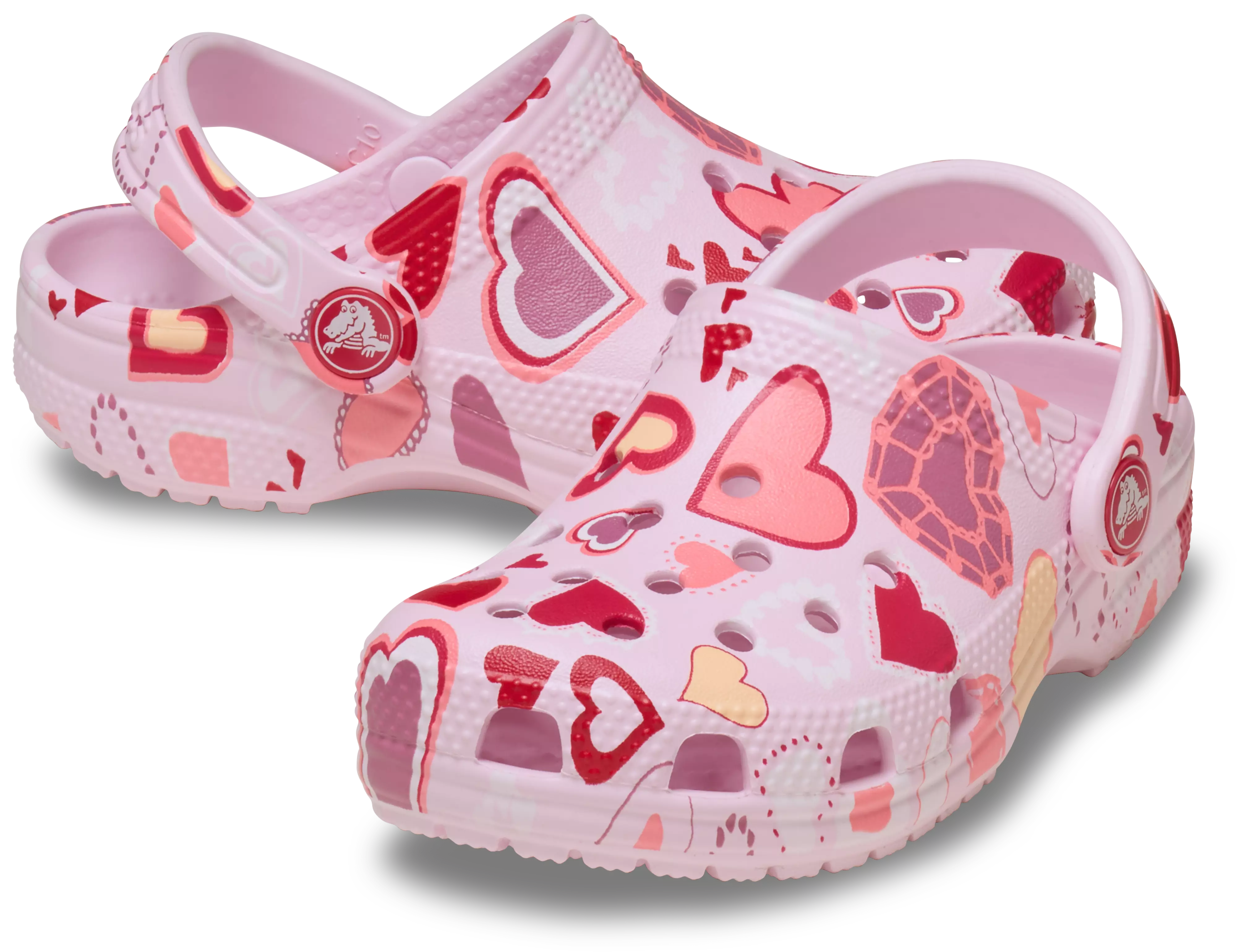 Crocs Classic "Pink Milk Hearts" Toddler Girls' Clog - PINK