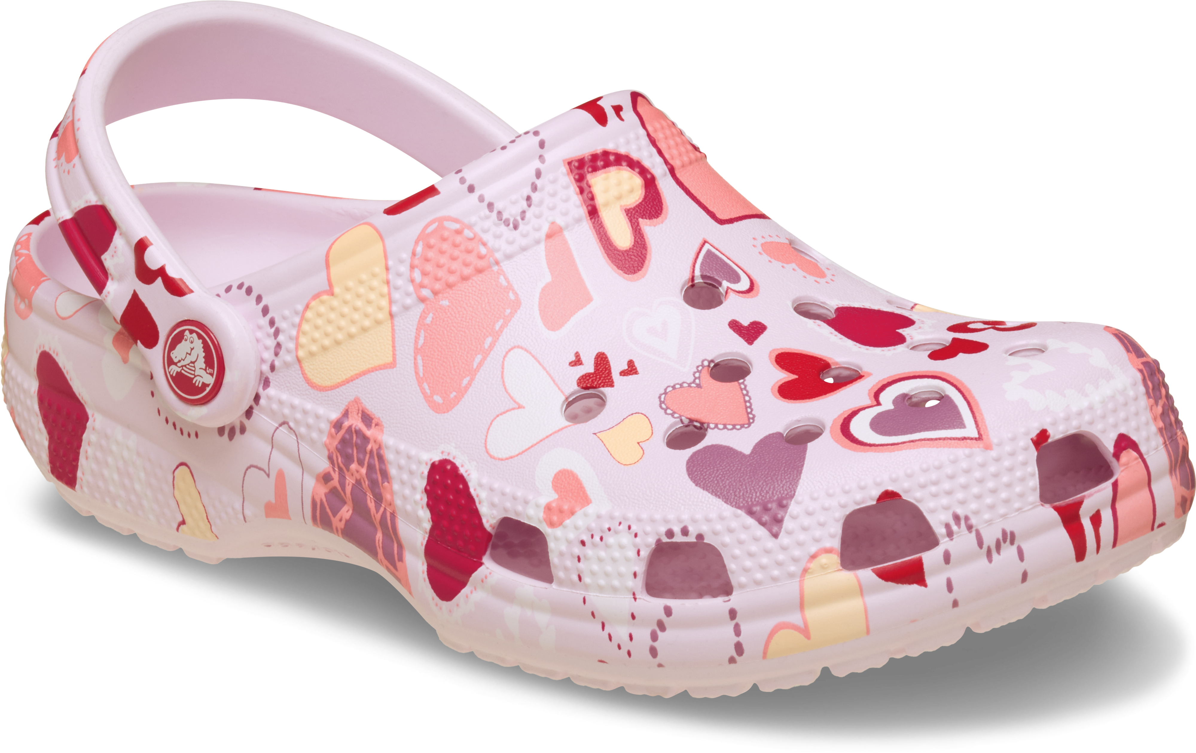 Crocs Classic Grade School Girls' "Pink Milk Hearts" Clog