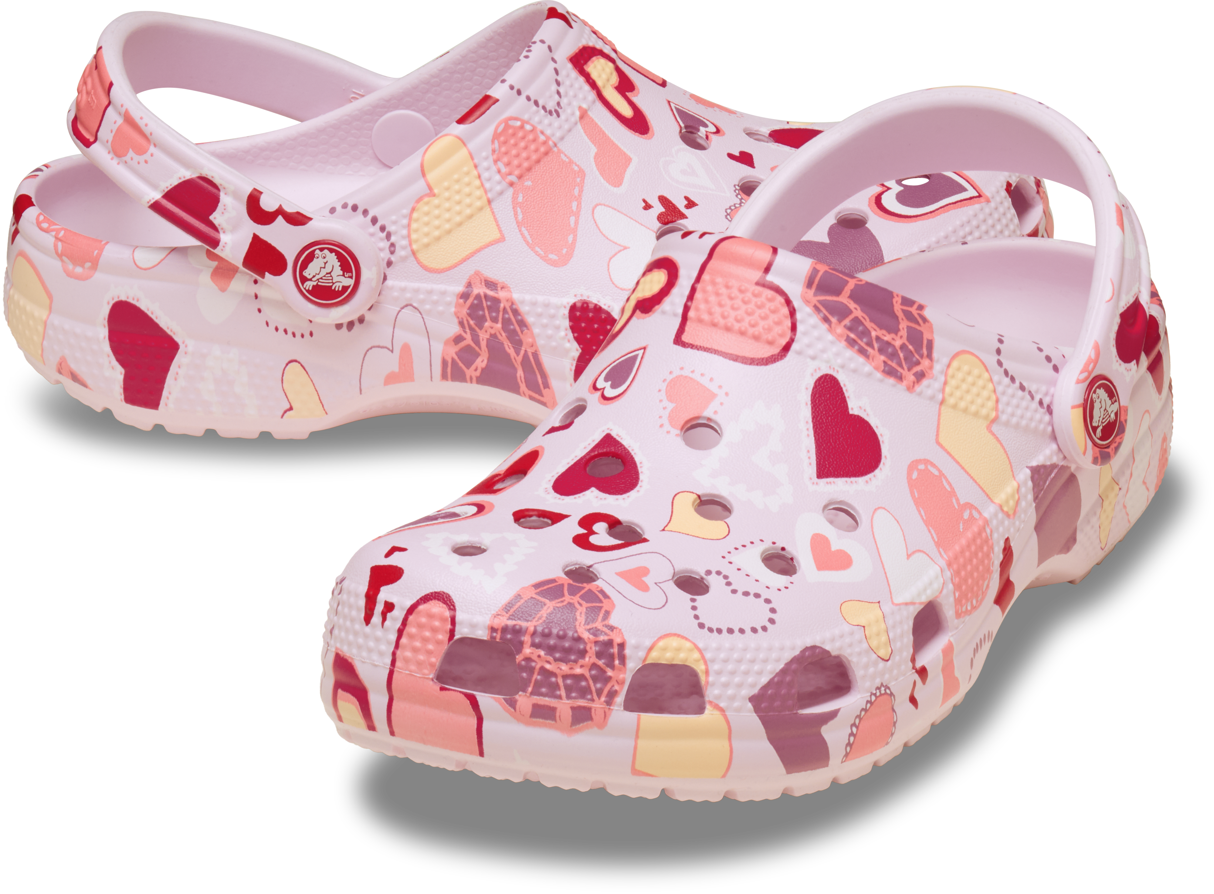 Crocs Classic Grade School Girls' "Pink Milk Hearts" Clog