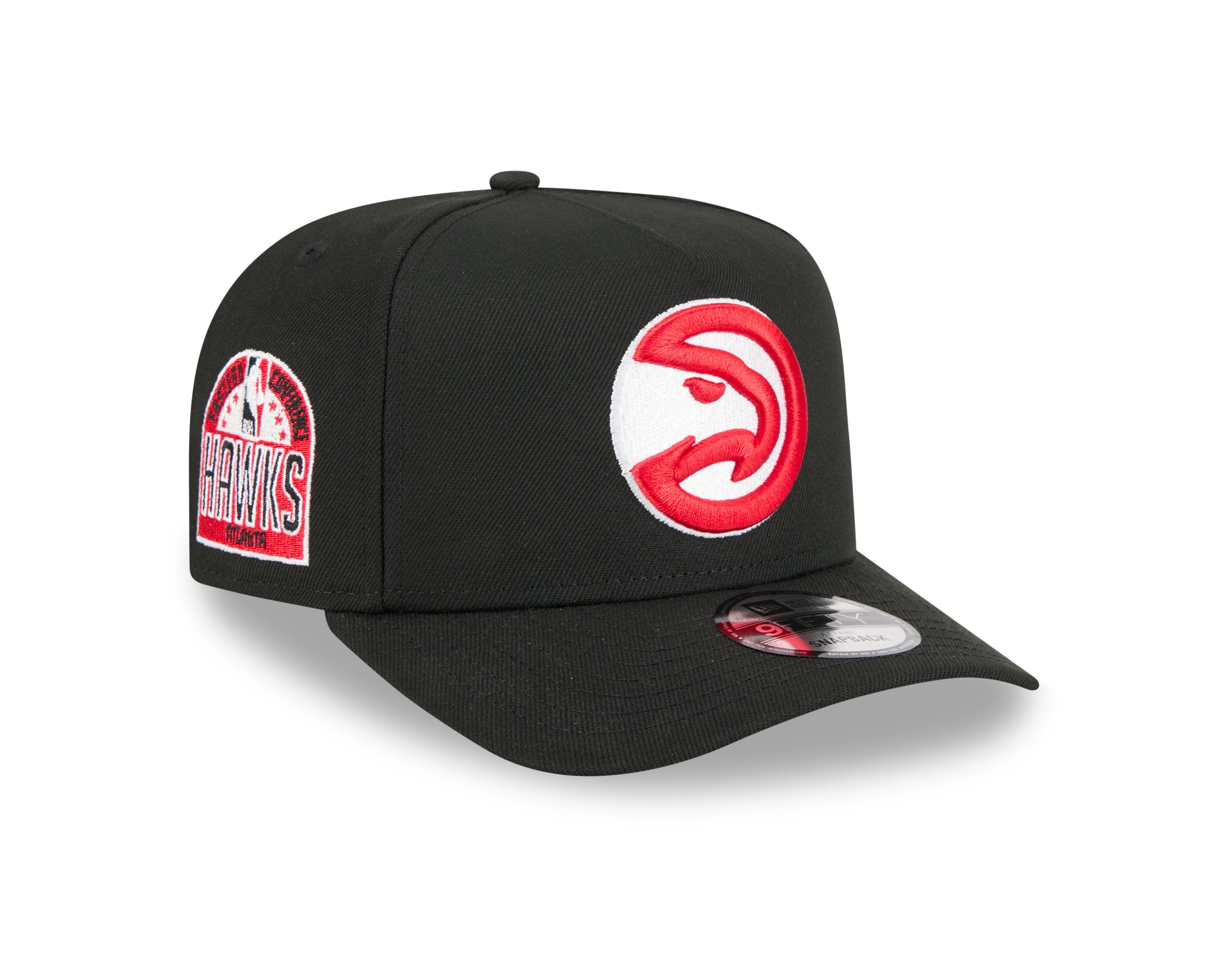 New Era Atlanta Hawks 9FIFTY A-Frame Snapback Hat-Black - BLACK Thumbnail View 2