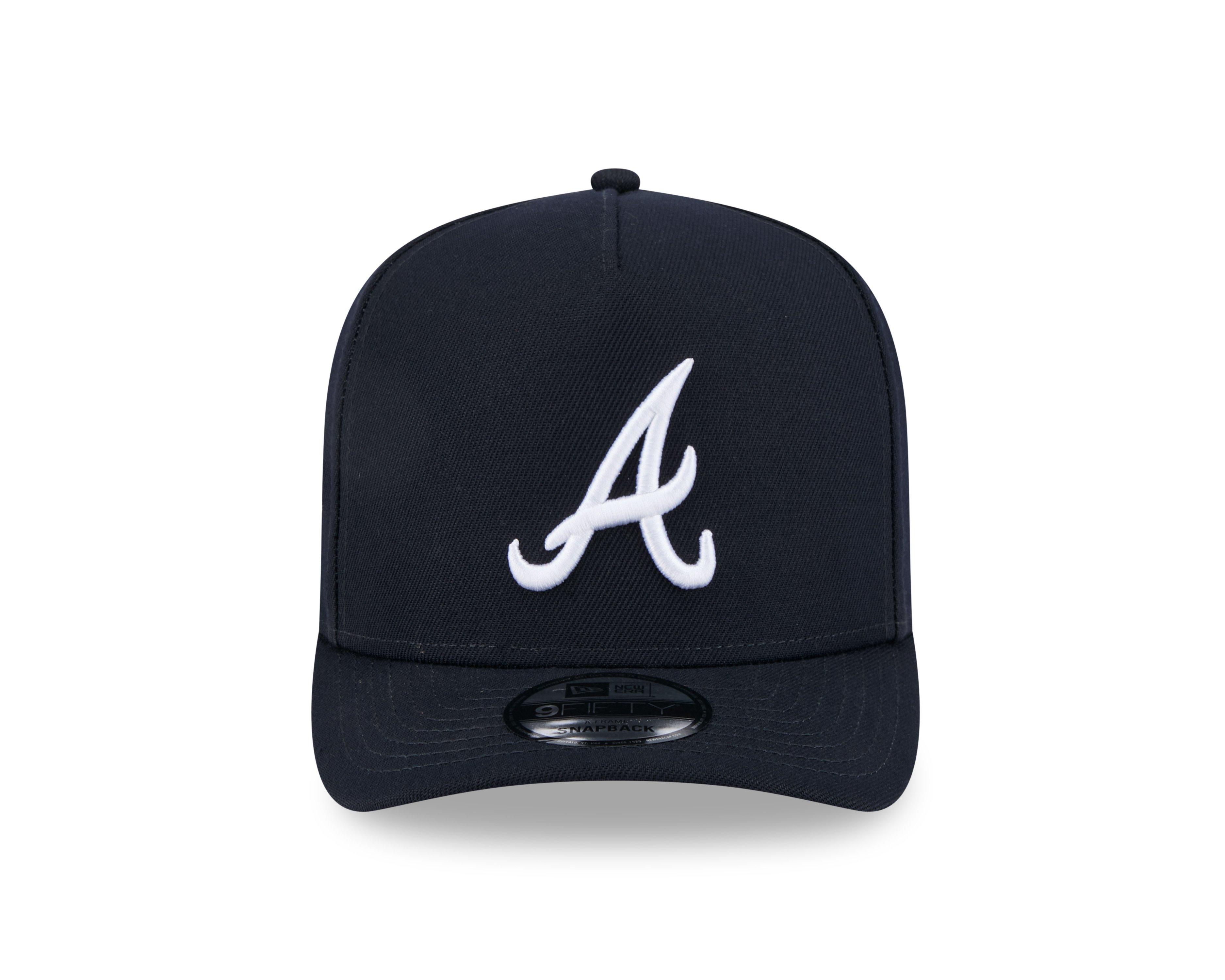 New Era Atlanta Braves 9FIFTY A-Frame Snapback Hat-Navy - NAVY Thumbnail View 3