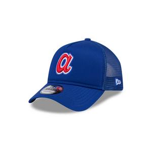 New Era Atlanta Braves 9FORTY A-Frame Cooperstown Trucker Snapback Hat-Royal