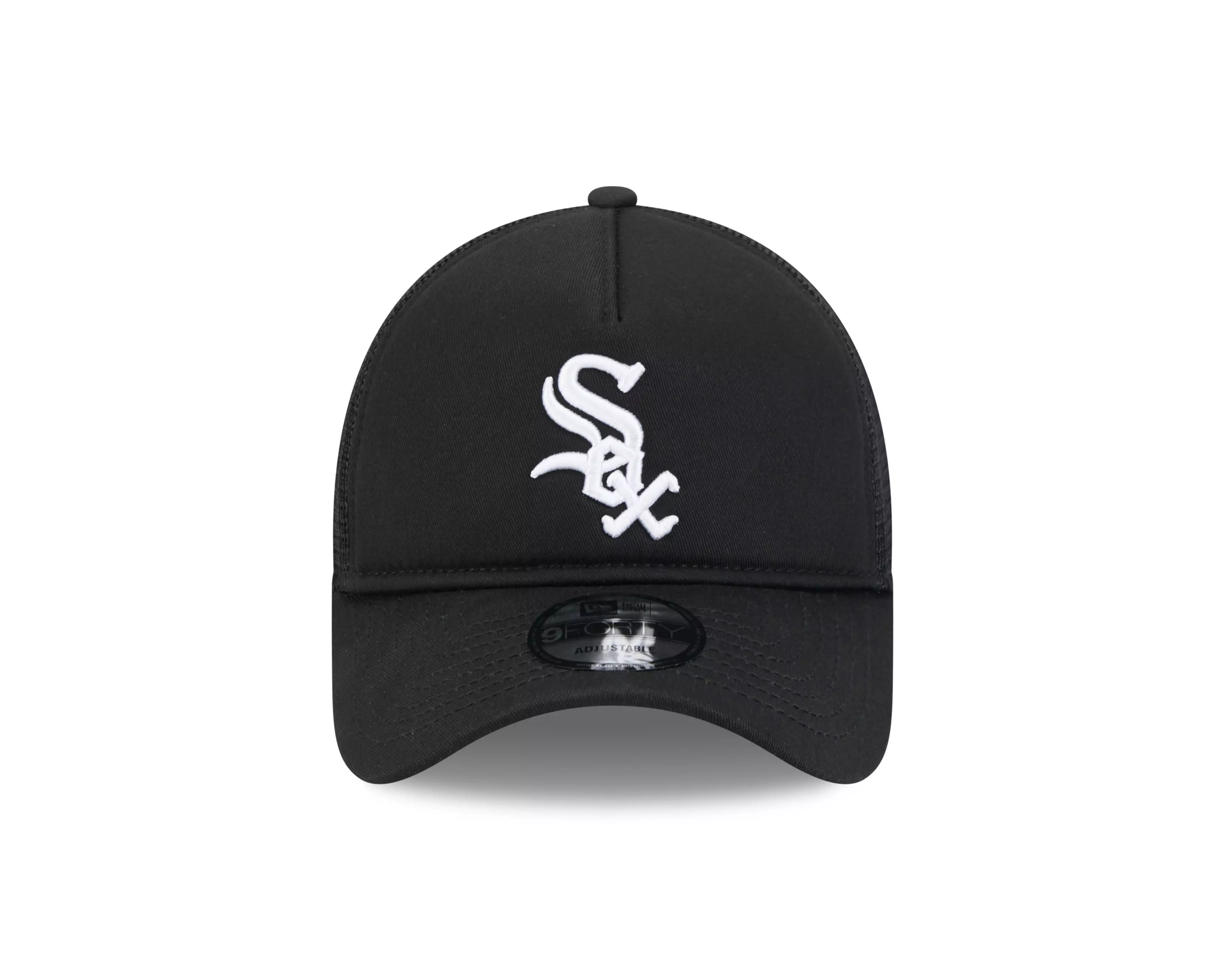 New Era Chicago White Sox 9FORTY A-Frame Trucker Snapback Hat - Black - BLACK
