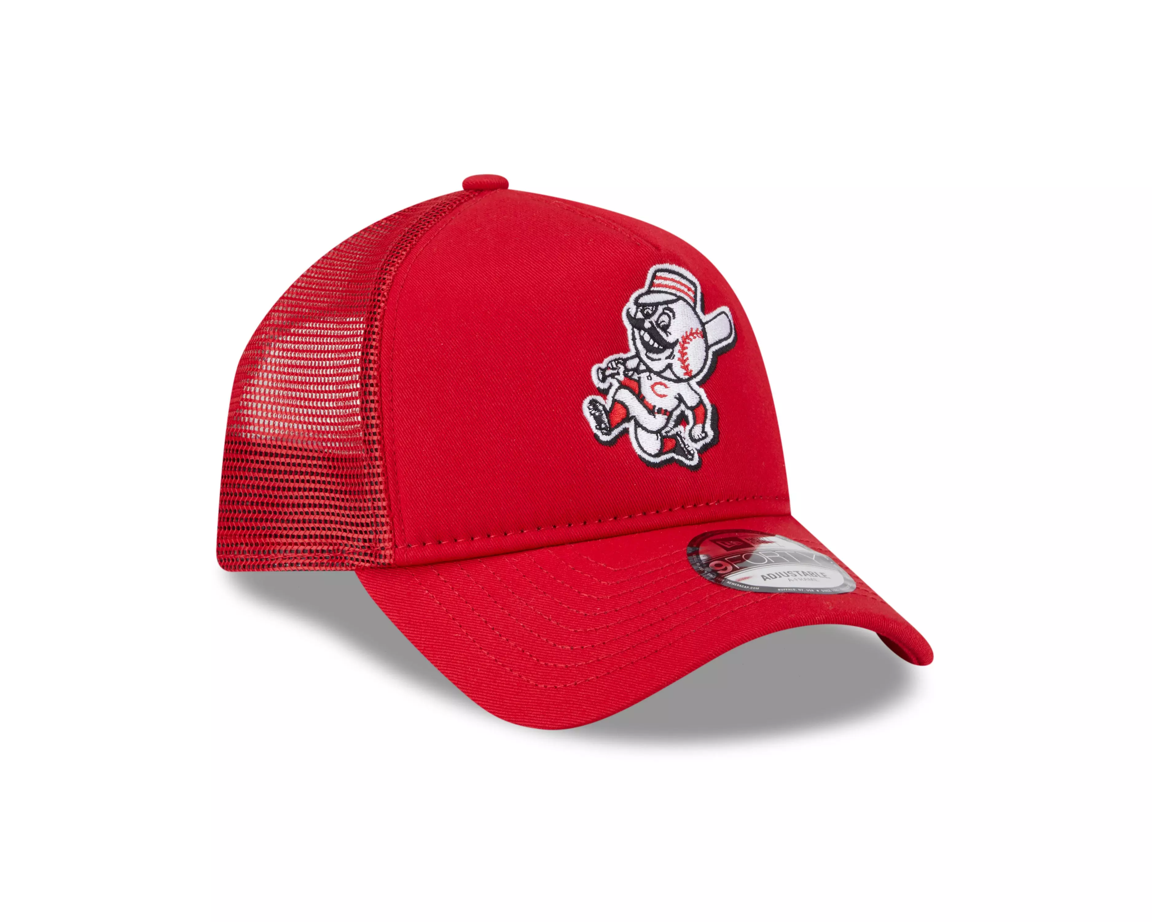 New Era Cincinnati Reds 9FORTY A-Frame Mr. Red Trucker Snapback Hat-Red - RED