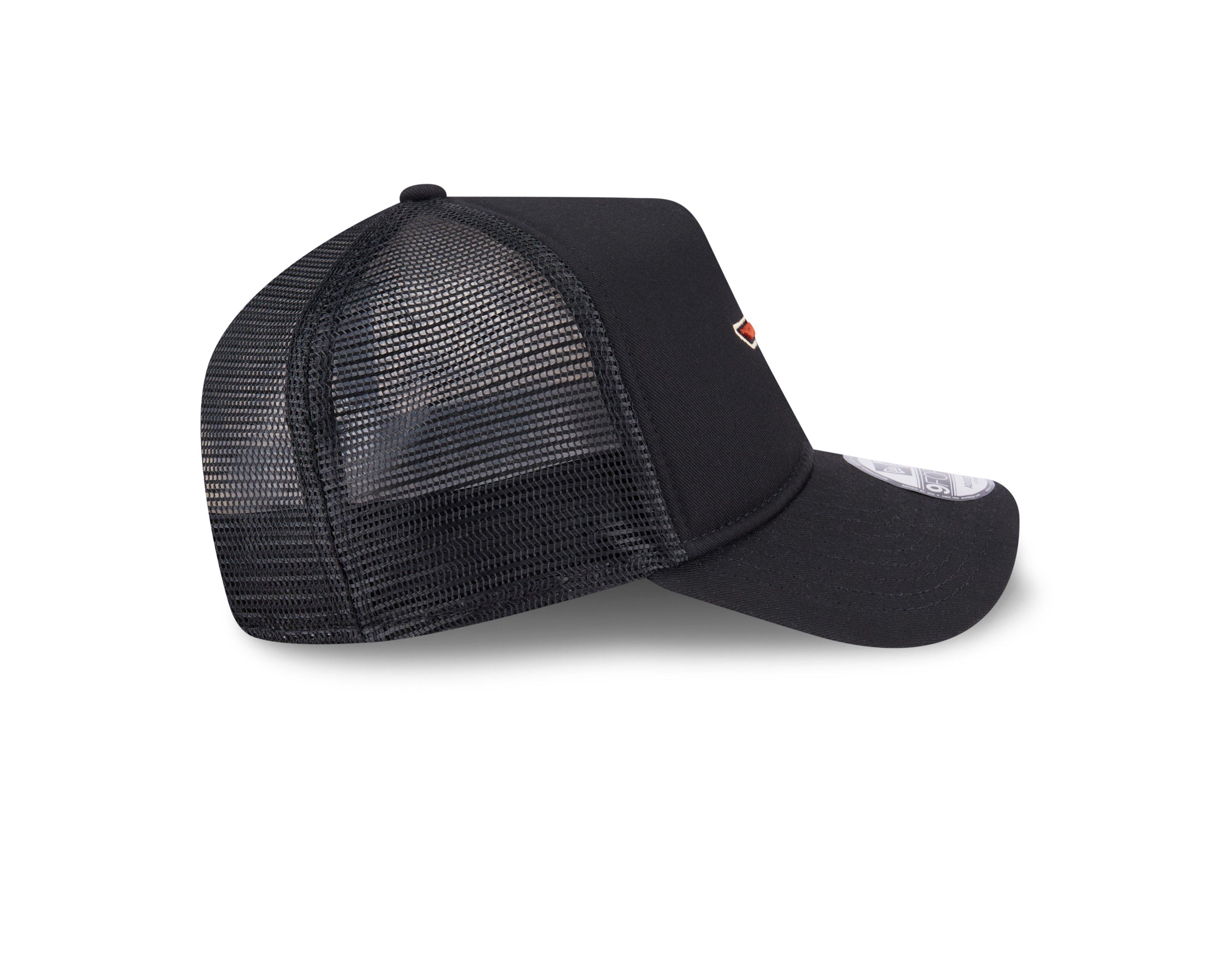 New Era Houston Astros 9FORTY A-Frame Cooperstown Trucker Snapback Hat-Black - BLACK Thumbnail View 6