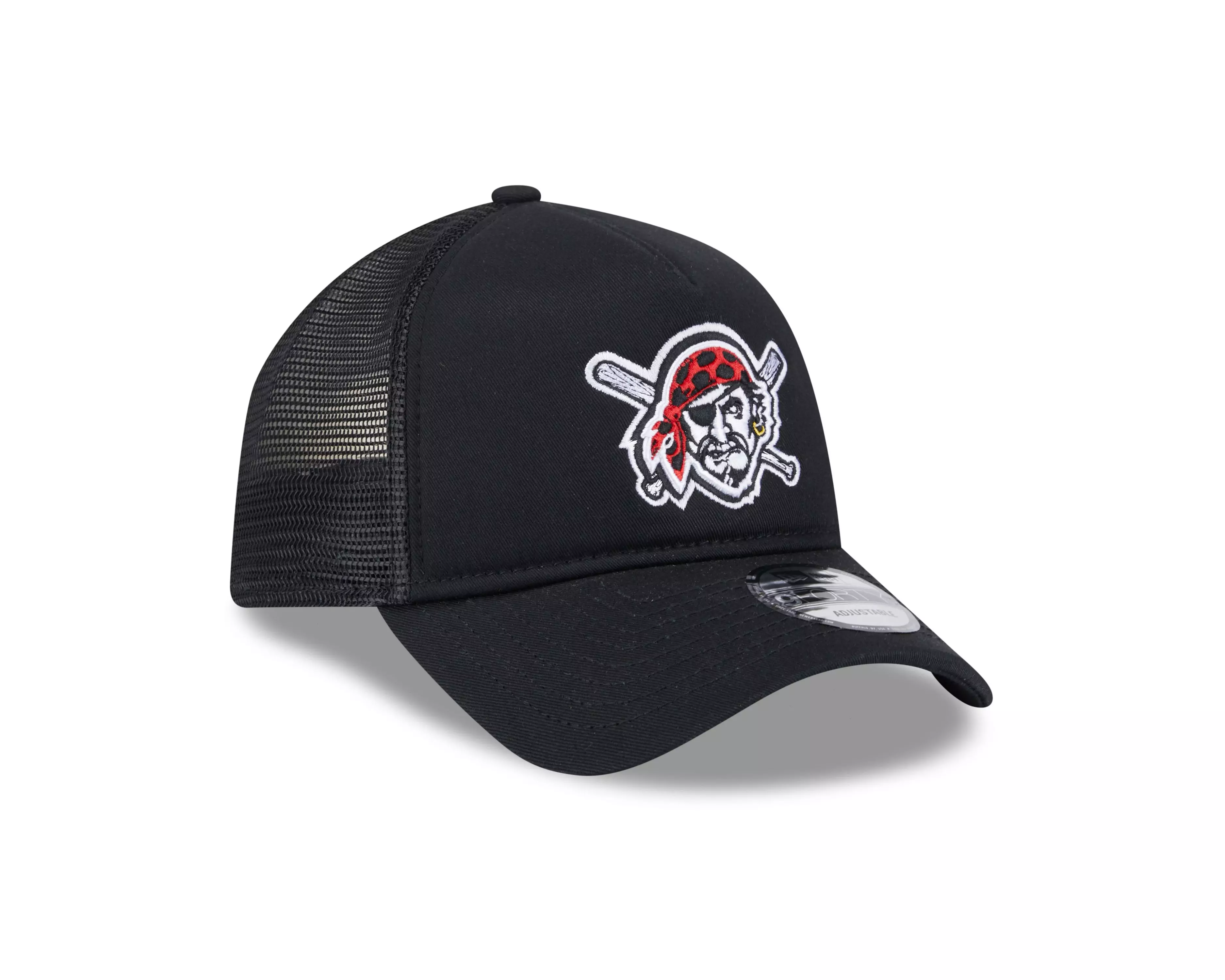 New Era Pittsburgh Pirates 9FORTY A-Frame Trucker Snapback Hat-Black - BLACK