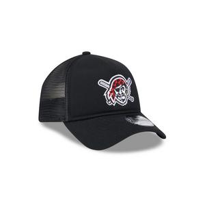 New Era Pittsburgh Pirates 9FORTY A-Frame Trucker Snapback Hat-Black