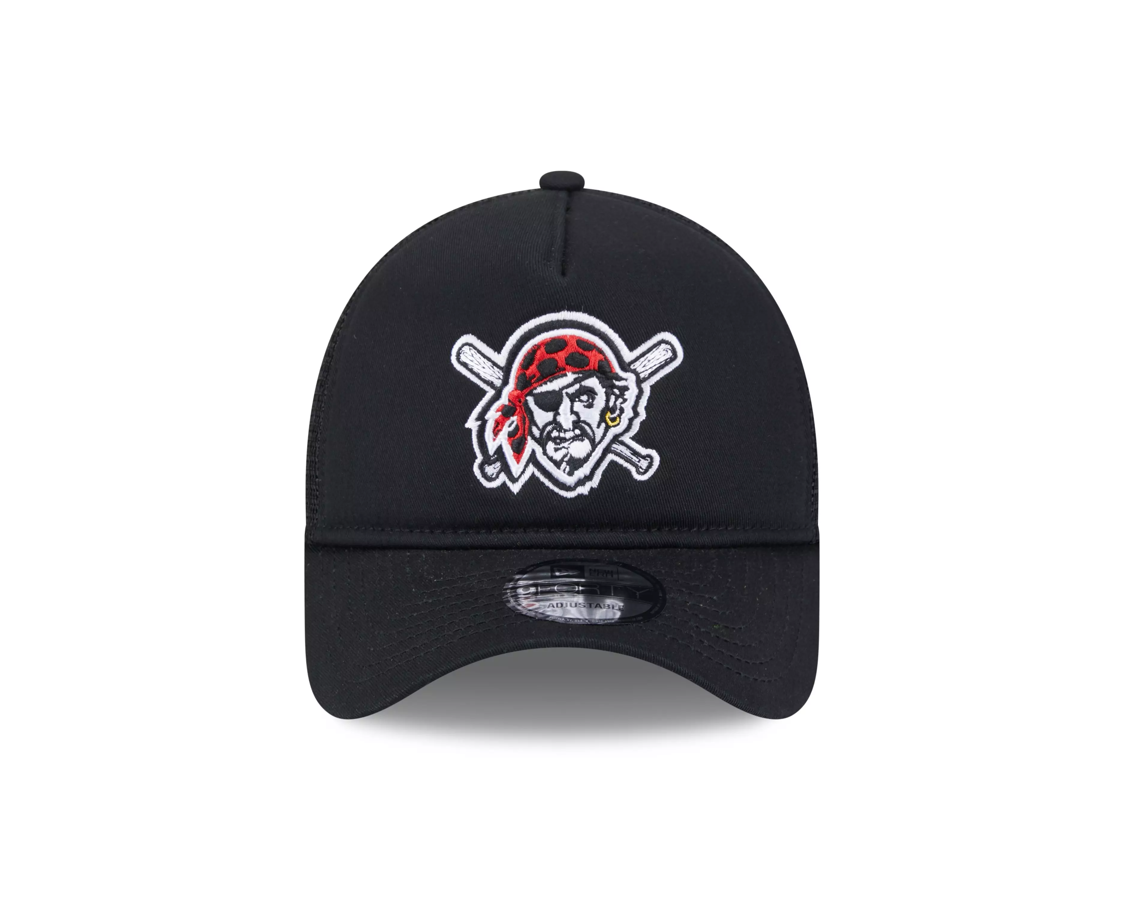 New Era Pittsburgh Pirates 9FORTY A-Frame Trucker Snapback Hat-Black - BLACK