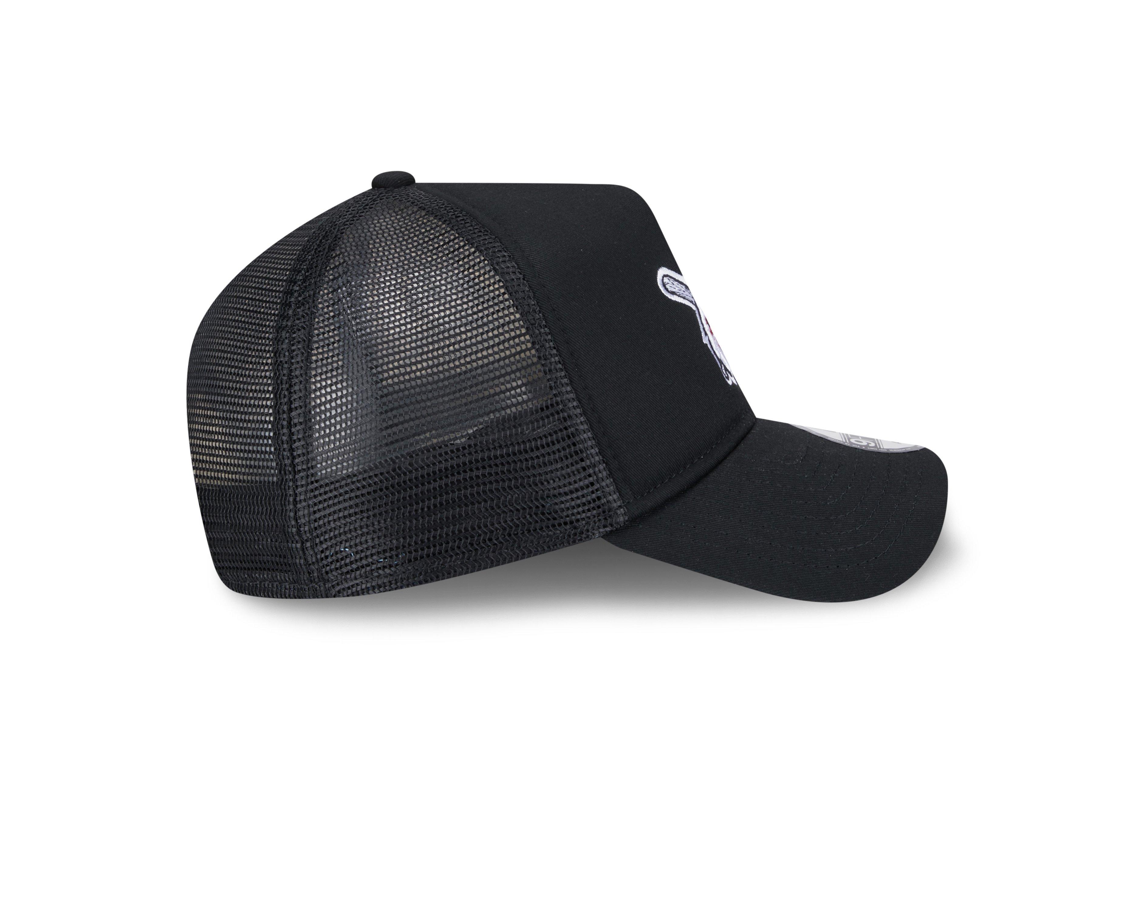 New Era Pittsburgh Pirates 9FORTY A-Frame Trucker Snapback Hat-Black - BLACK Thumbnail View 6