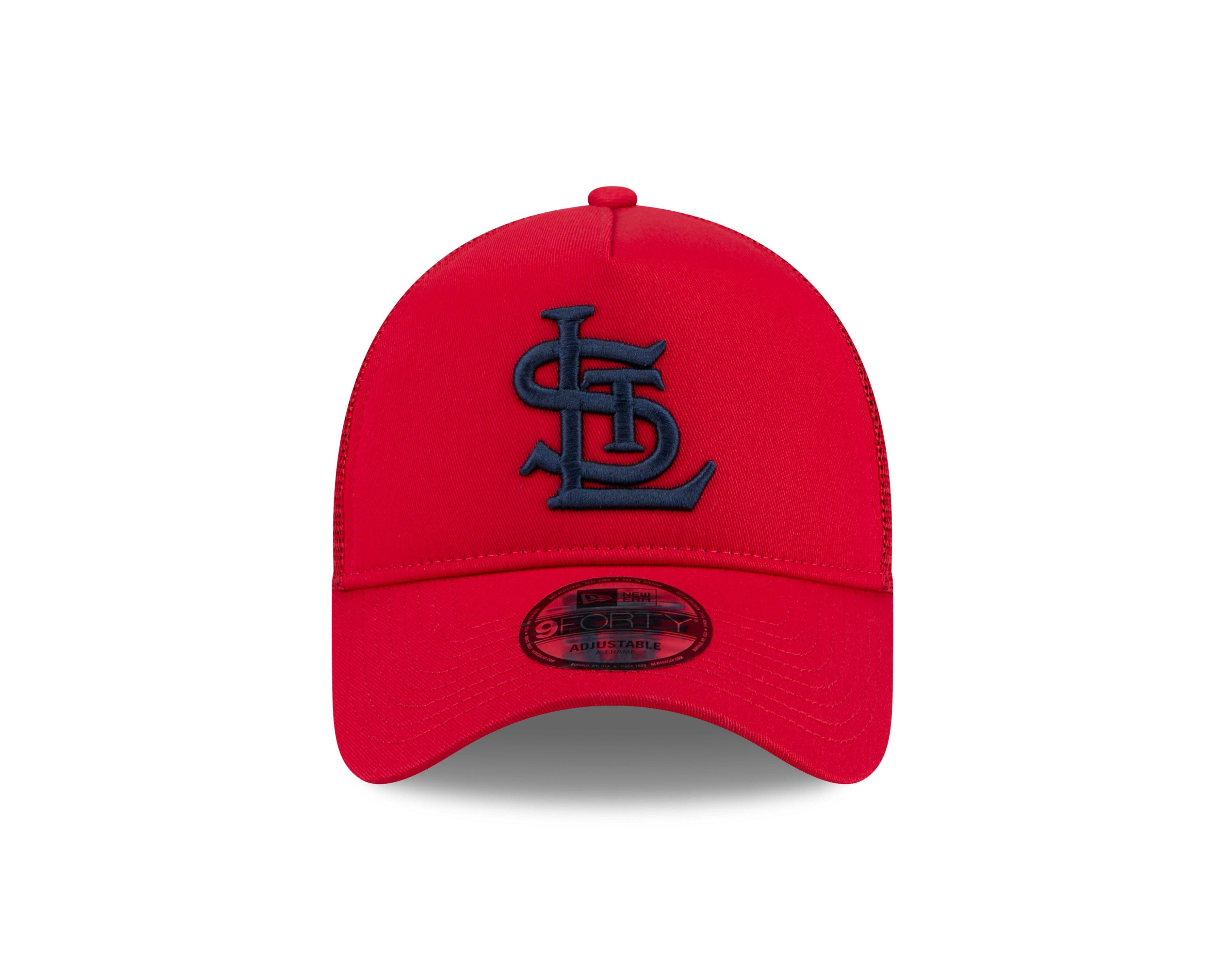 New Era St. Louis Cardinals 9FORTY A-Frame Cooperstown Trucker Snapback Hat-Red - RED Thumbnail View 3