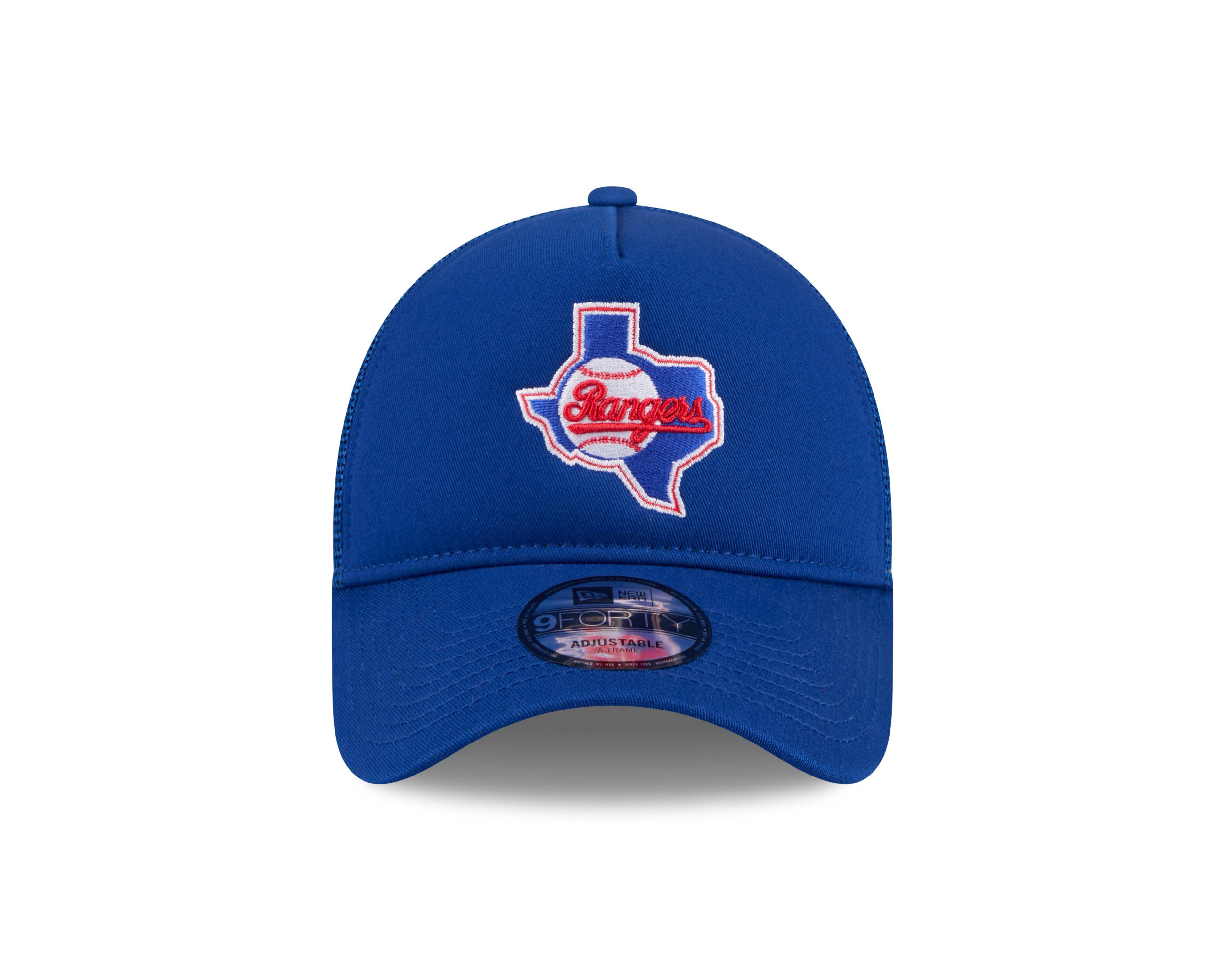 New Era Texas Rangers 9FORTY A-Frame Cooperstown Trucker Snapback Hat-Royal - ROYAL Thumbnail View 3