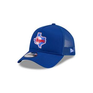 New Era Texas Rangers 9FORTY A-Frame Cooperstown Trucker Snapback Hat-Royal