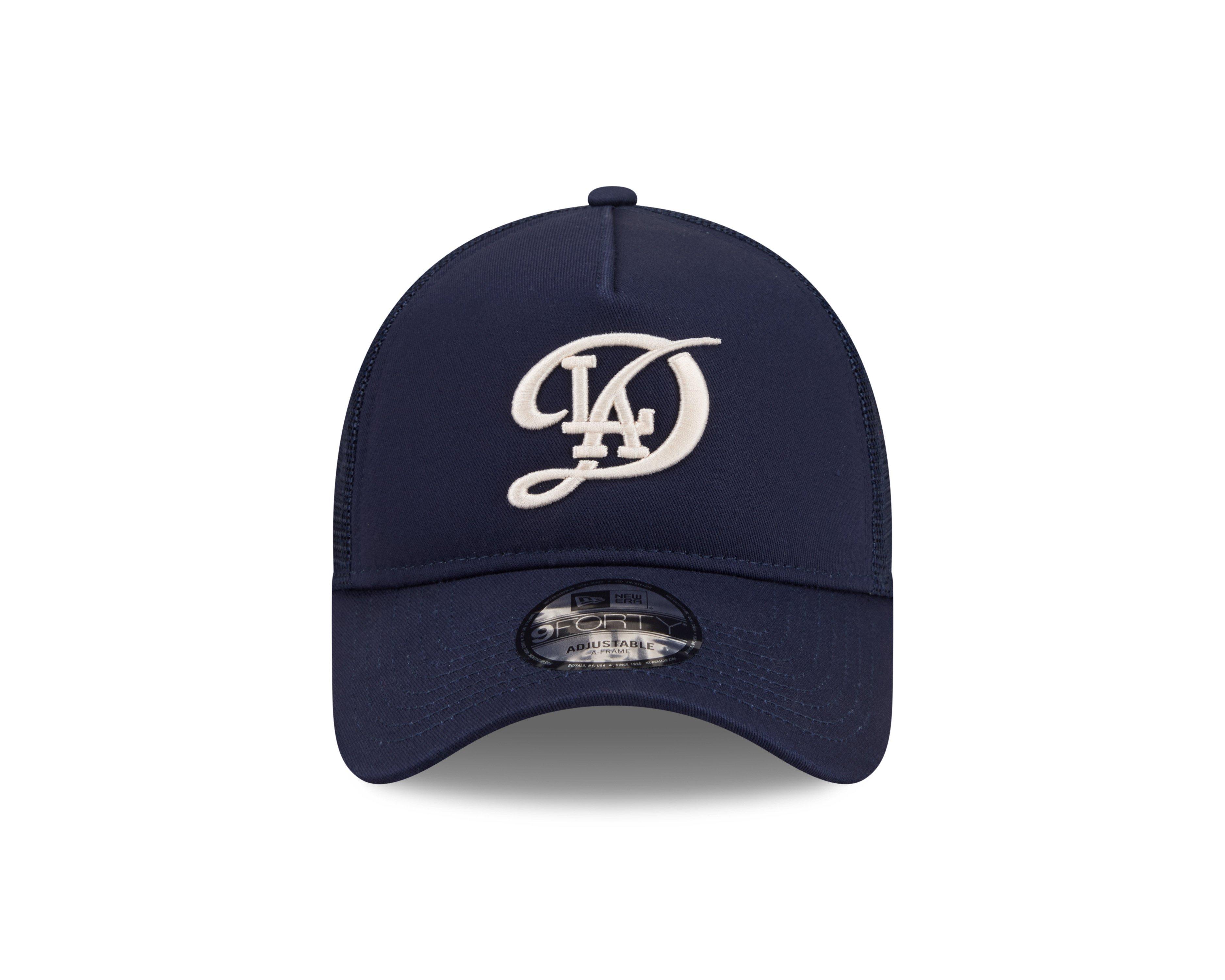 New Era Los Angeles Dodgers 9FORTY A-Frame City Trucker Snapback Hat-Blue - BLUE Thumbnail View 3