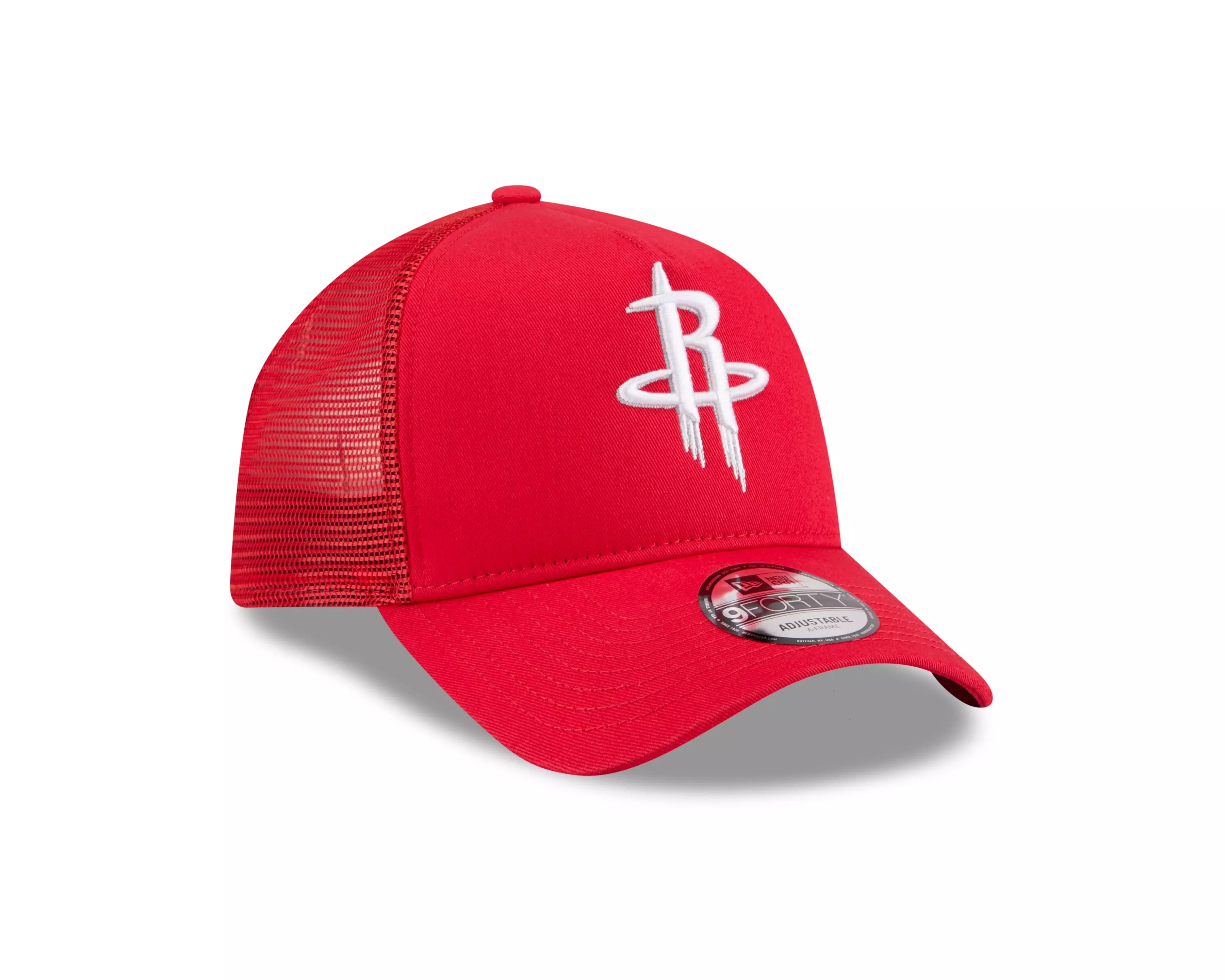 New Era Houston Rockets 9FORTY A-Frame Trucker Snapback Hat-Red - RED
