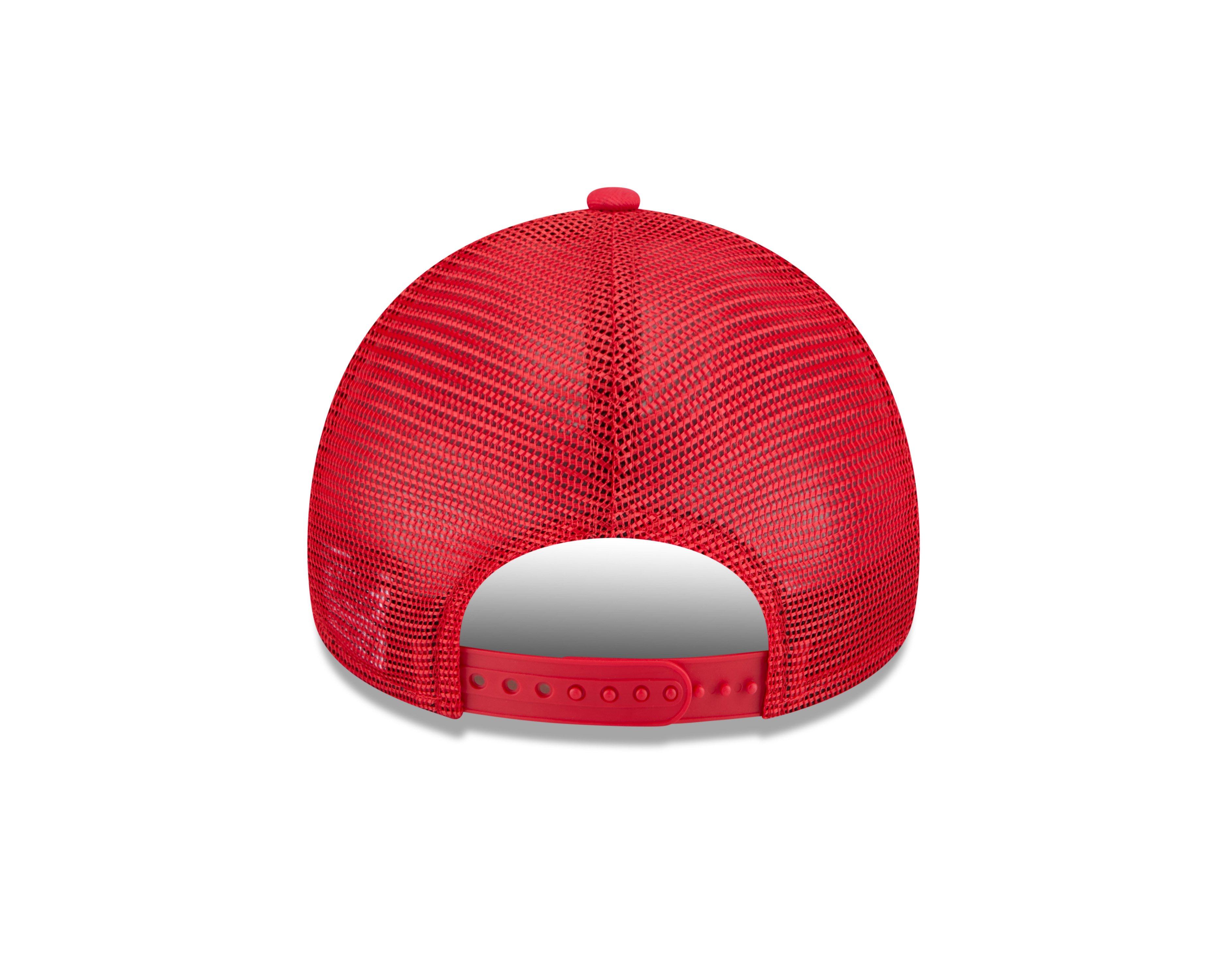 New Era Houston Rockets 9FORTY A-Frame Trucker Snapback Hat-Red - RED Thumbnail View 4