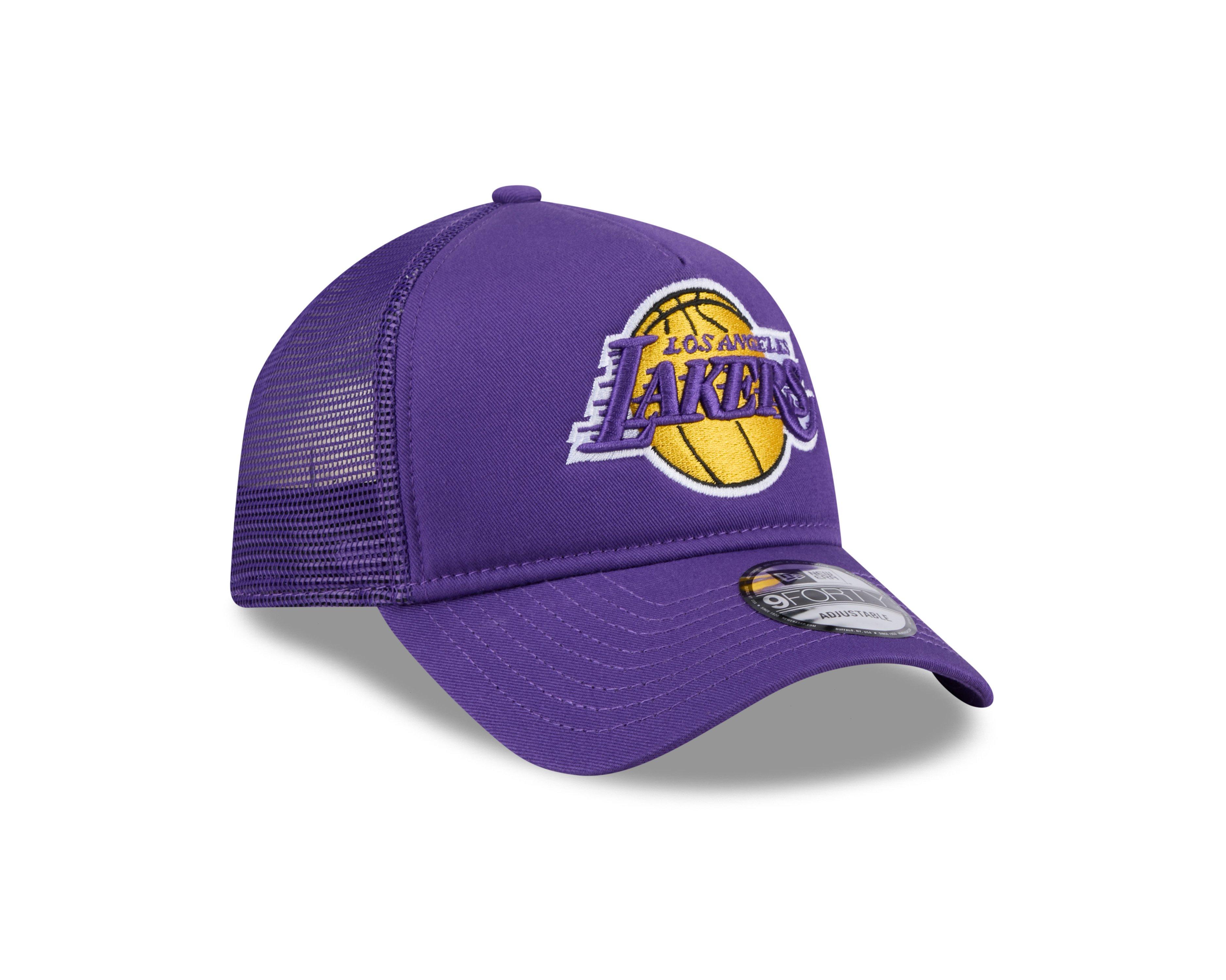New Era Los Angeles Lakers 9FORTY A-Frame Trucker Purple Snapback Hat
