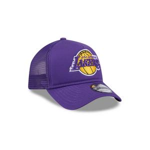 New Era Los Angeles Lakers 9FORTY A-Frame Trucker Snapback Hat-Purple
