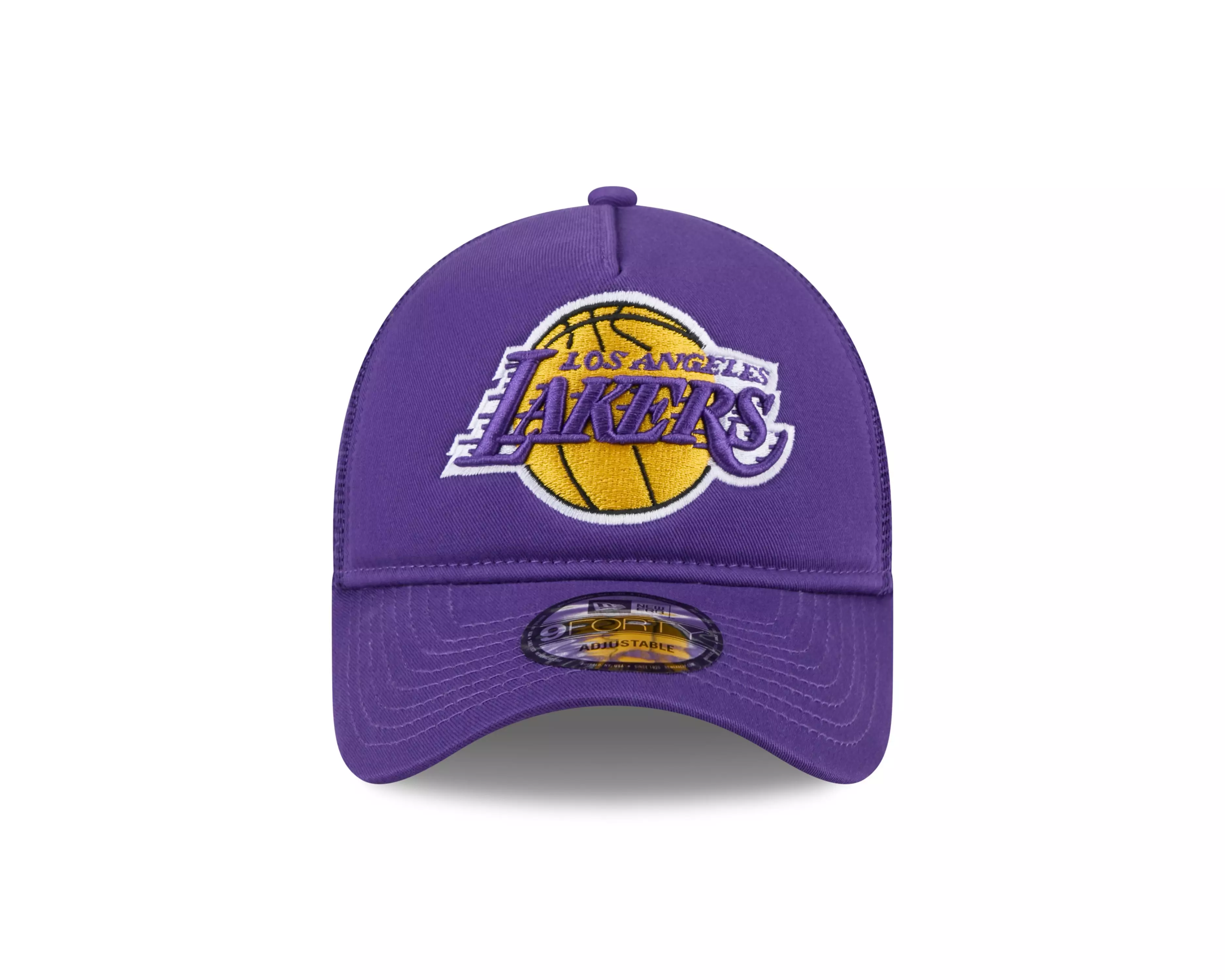New Era Los Angeles Lakers 9FORTY A-Frame Trucker Snapback Hat-Purple - PURPLE