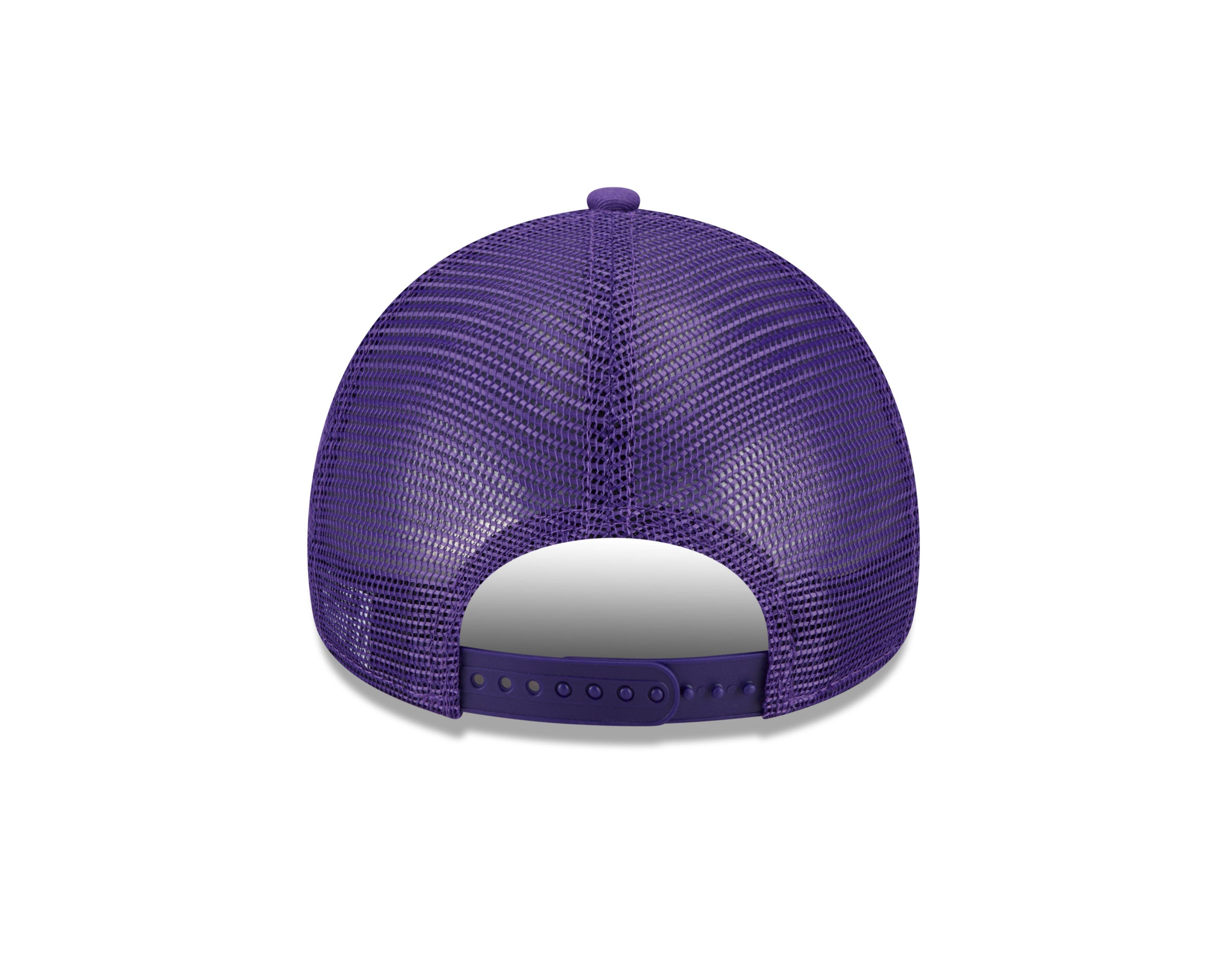 New Era Los Angeles Lakers 9FORTY A-Frame Trucker Snapback Hat-Purple - PURPLE Thumbnail View 4