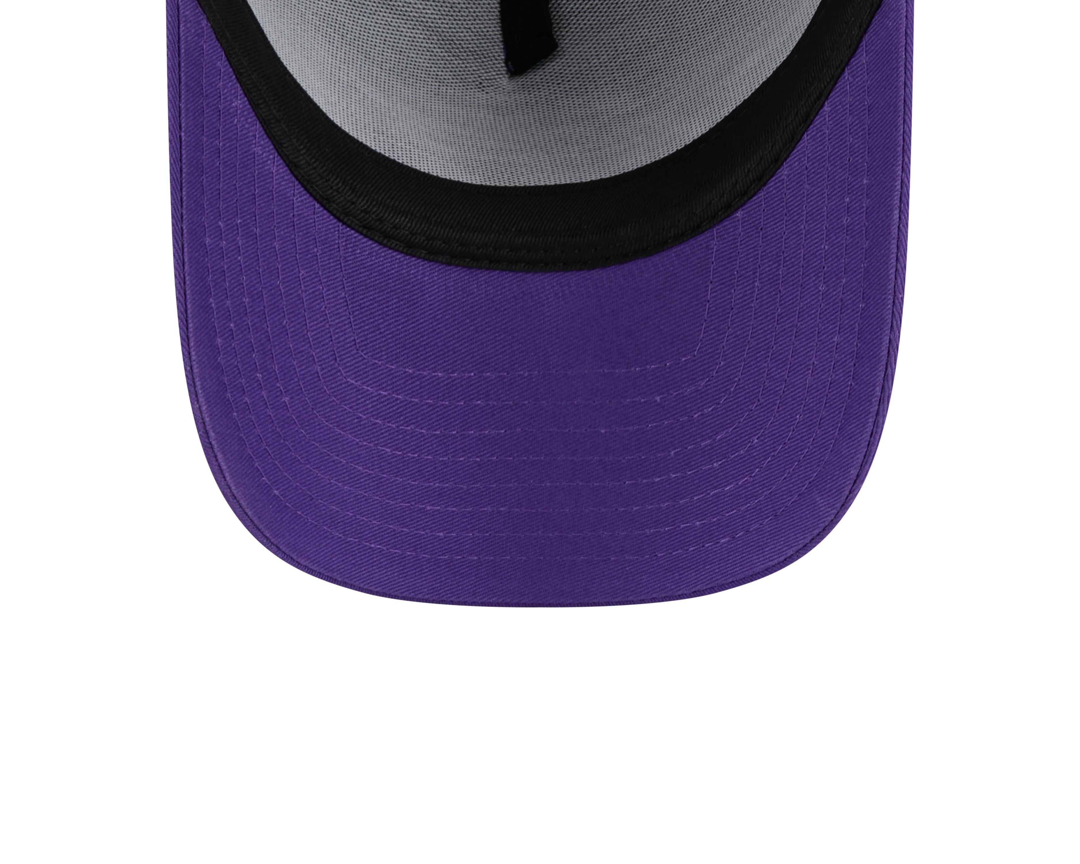 New Era Los Angeles Lakers 9FORTY A-Frame Trucker Snapback Hat-Purple - PURPLE Thumbnail View 7
