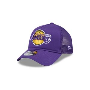 New Era Los Angeles Lakers 9FORTY A-Frame Trucker Snapback Hat-Purple