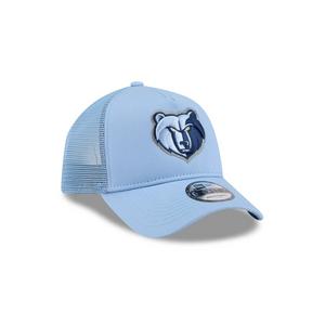 New Era Memphis Grizzlies 9FORTY A-Frame Trucker Snapback Hat-Light Blue