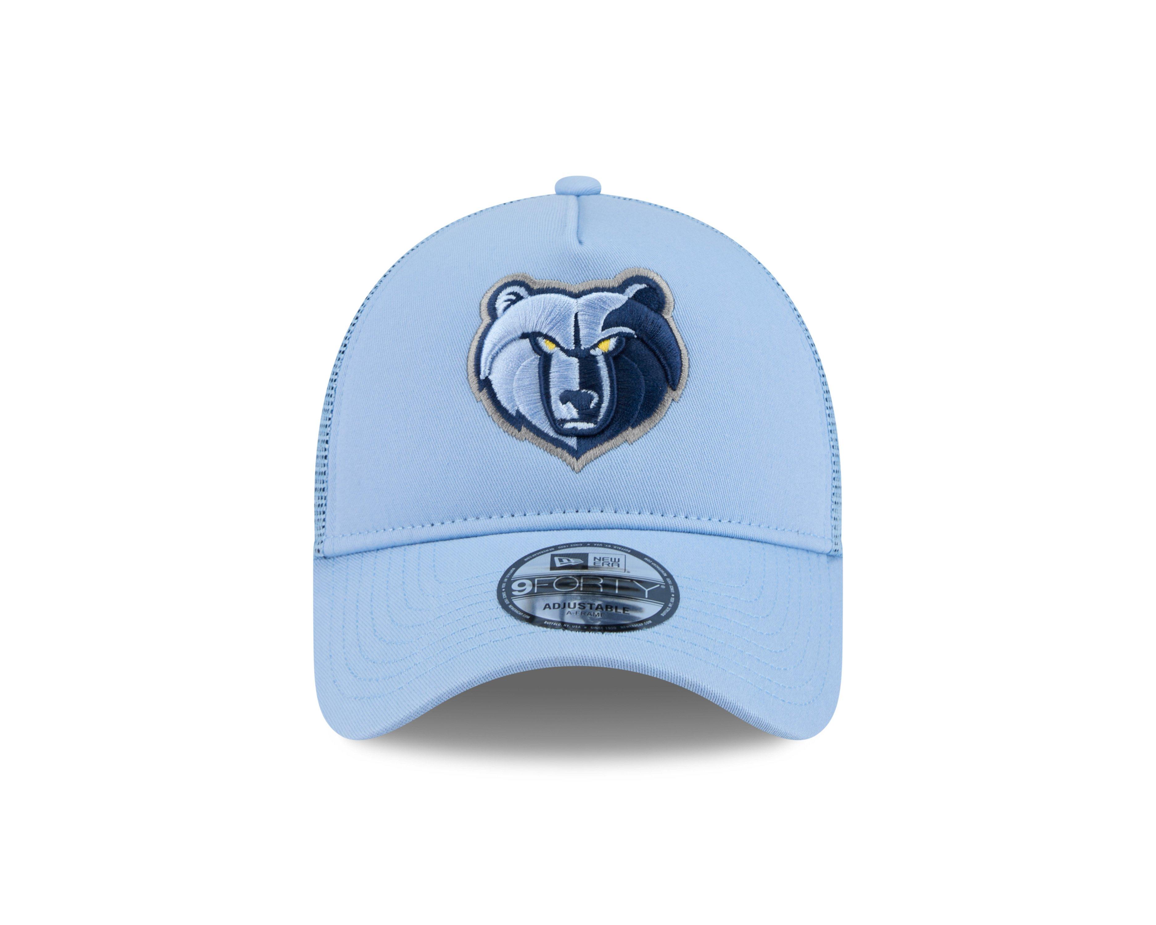 New Era Memphis Grizzlies 9FORTY A-Frame Trucker Snapback Hat-Light Blue - LT BLUE Thumbnail View 3