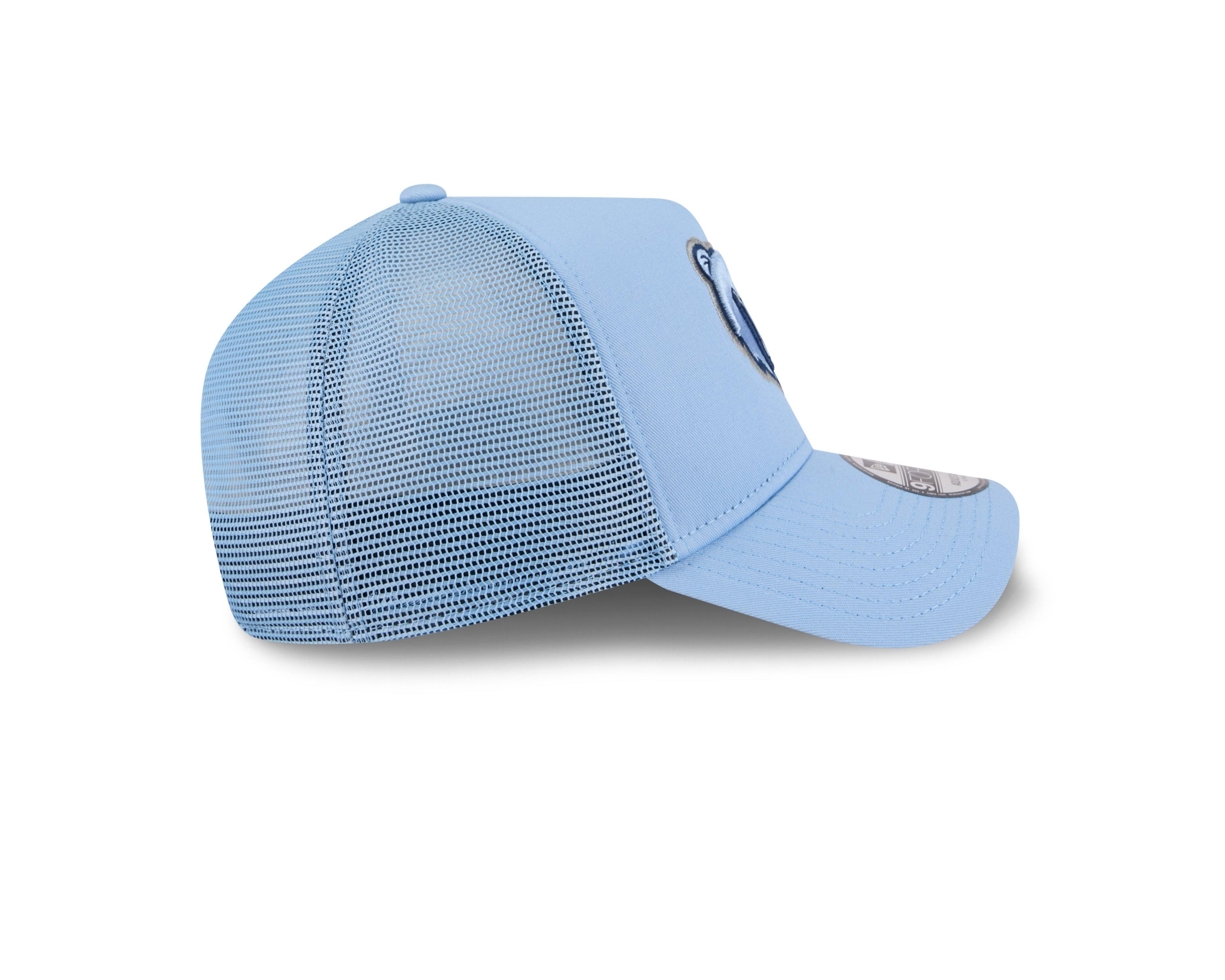 New Era Memphis Grizzlies 9FORTY A-Frame Trucker Snapback Hat-Light Blue - LT BLUE Thumbnail View 6