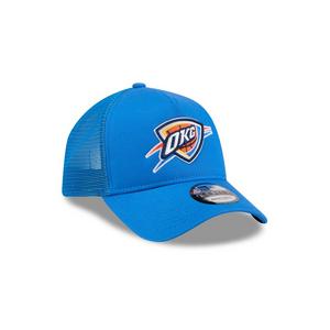 New Era Oklahoma City Thunder 9FORTY A-Frame Trucker Snapback Hat-Blue