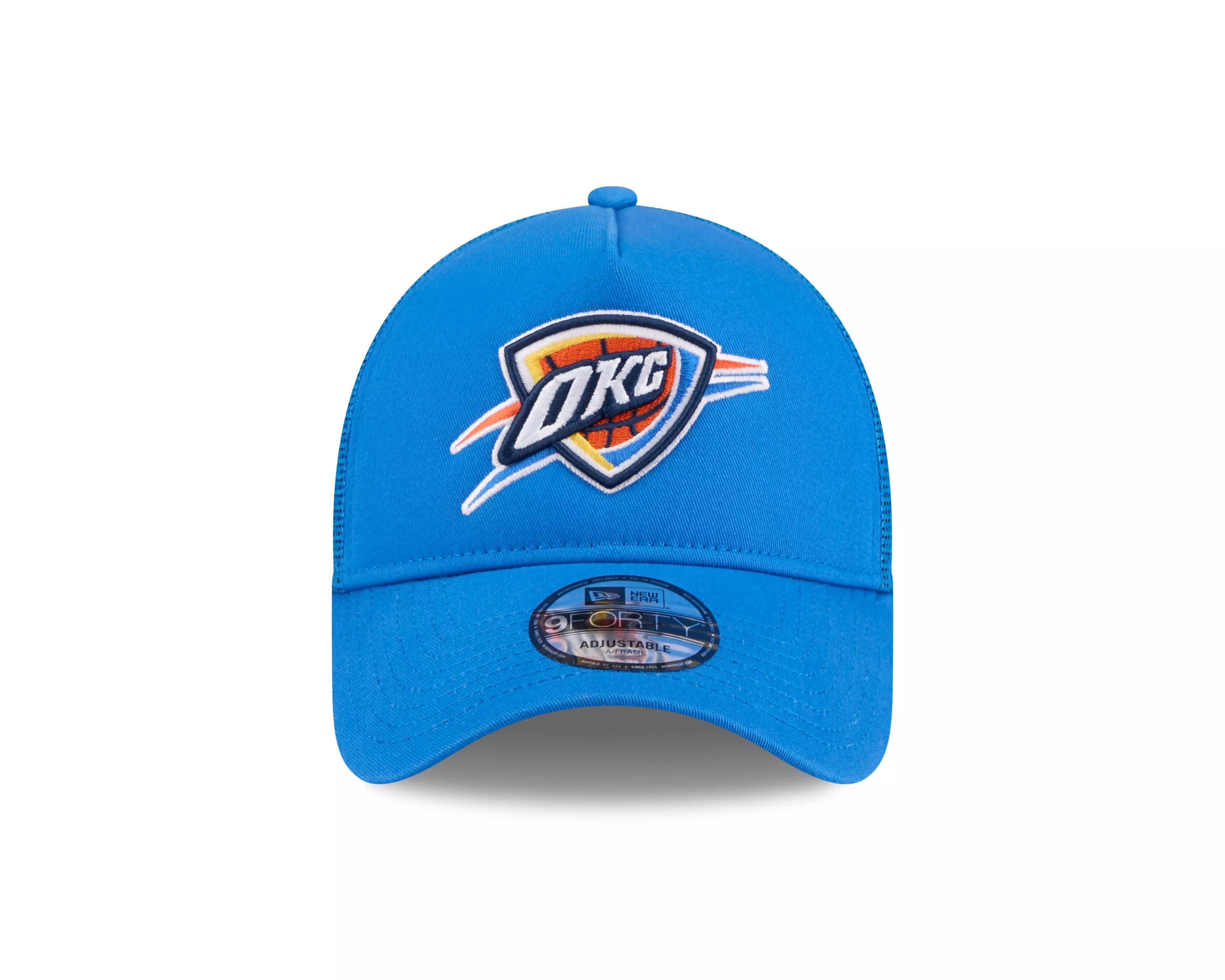 New Era Oklahoma City Thunder 9FORTY A-Frame Trucker Snapback Hat-Blue - BLUE