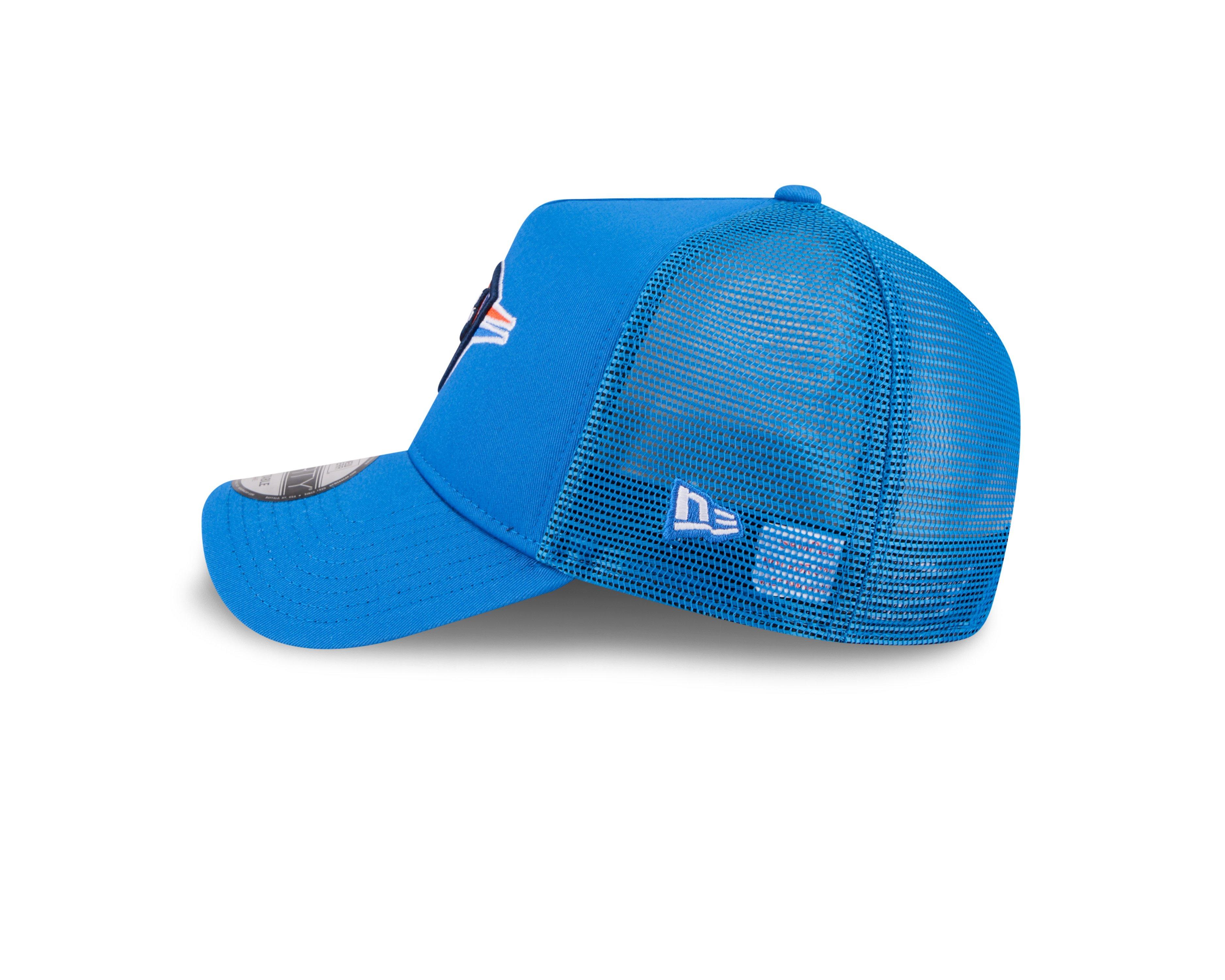 New Era Oklahoma City Thunder 9FORTY A-Frame Trucker Snapback Hat-Blue - BLUE Thumbnail View 5
