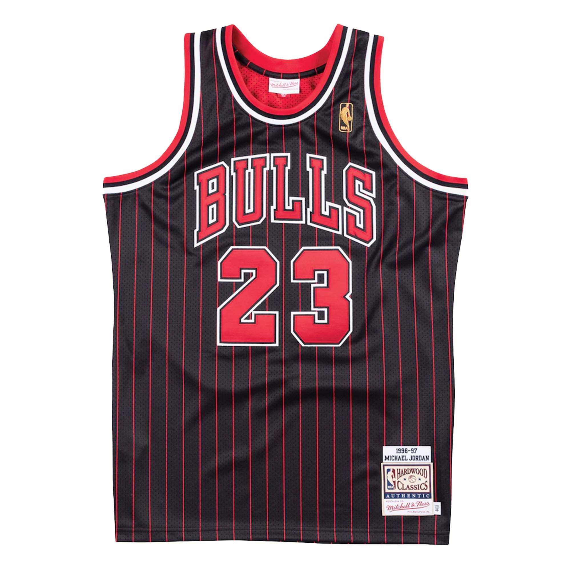 Mitchell & Ness Chicago Bulls Michael Jordan Authentic 1996 Jersey - Black - BLACK/RED Thumbnail View 1