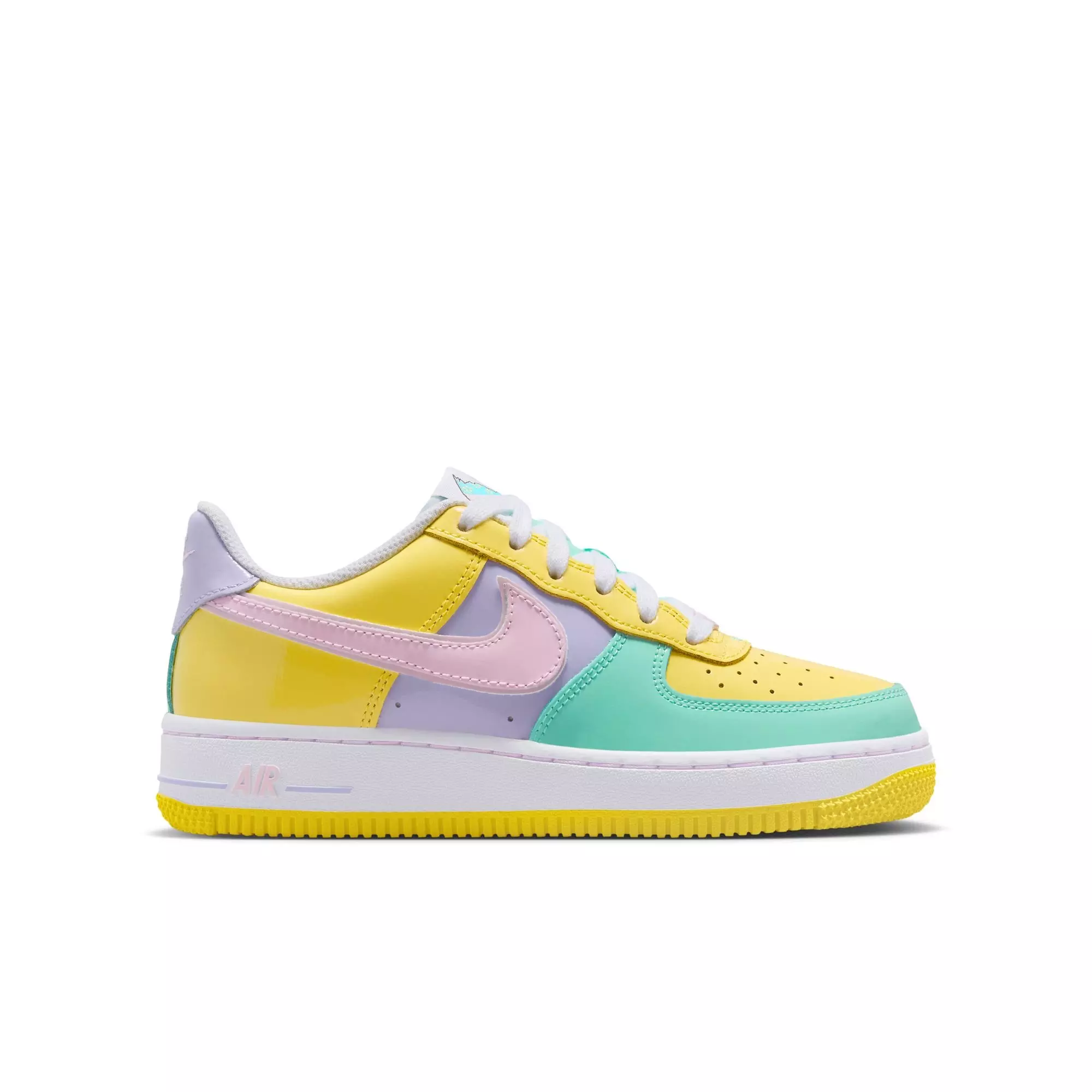 Nike Air Force 1 "Easter" Grade School Kids' Shoe - YELLOW PULSE/PINK FOAM/HYDRANGEAS