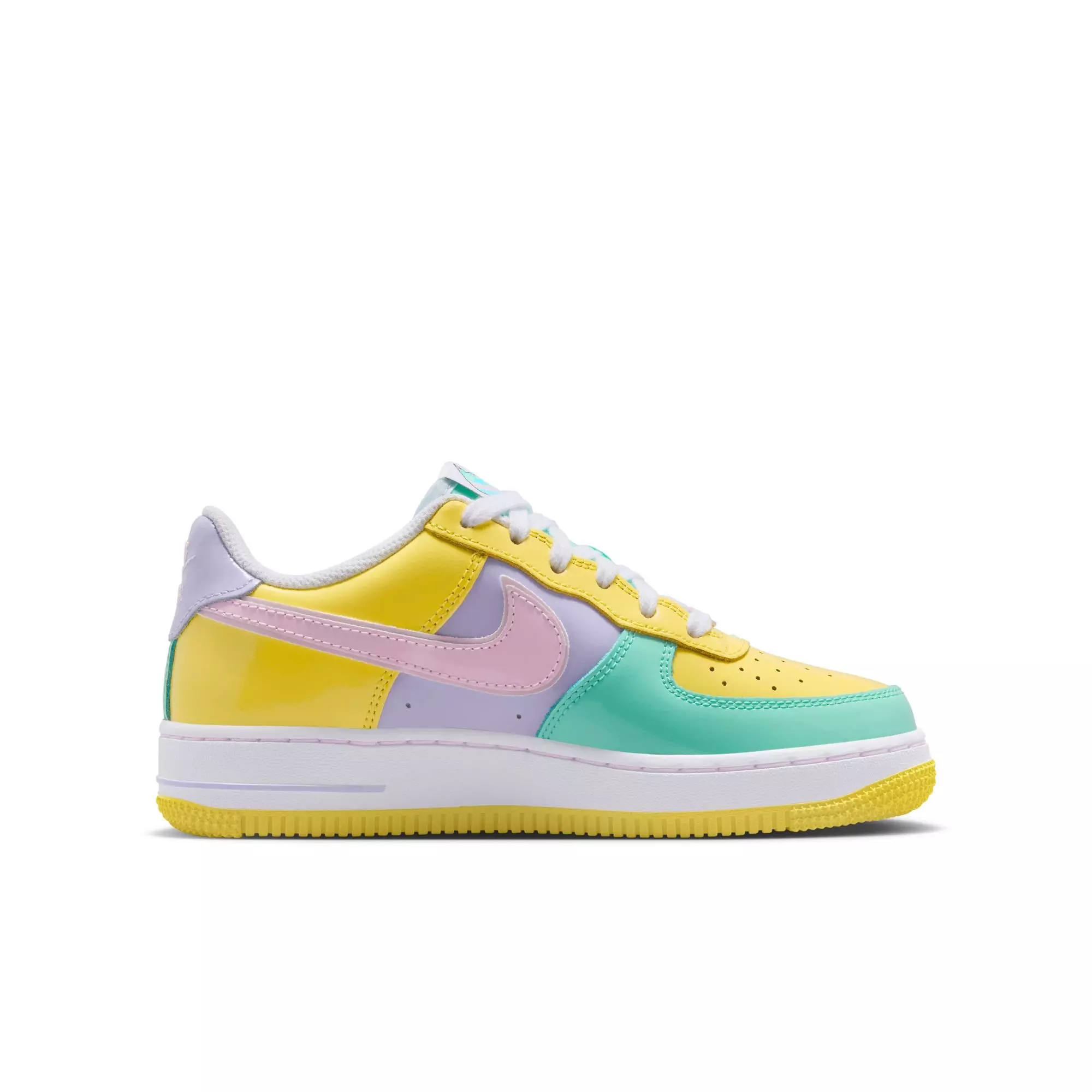 Nike Air Force 1 "Easter" Grade School Kids' Shoe - YELLOW PULSE/PINK FOAM/HYDRANGEAS