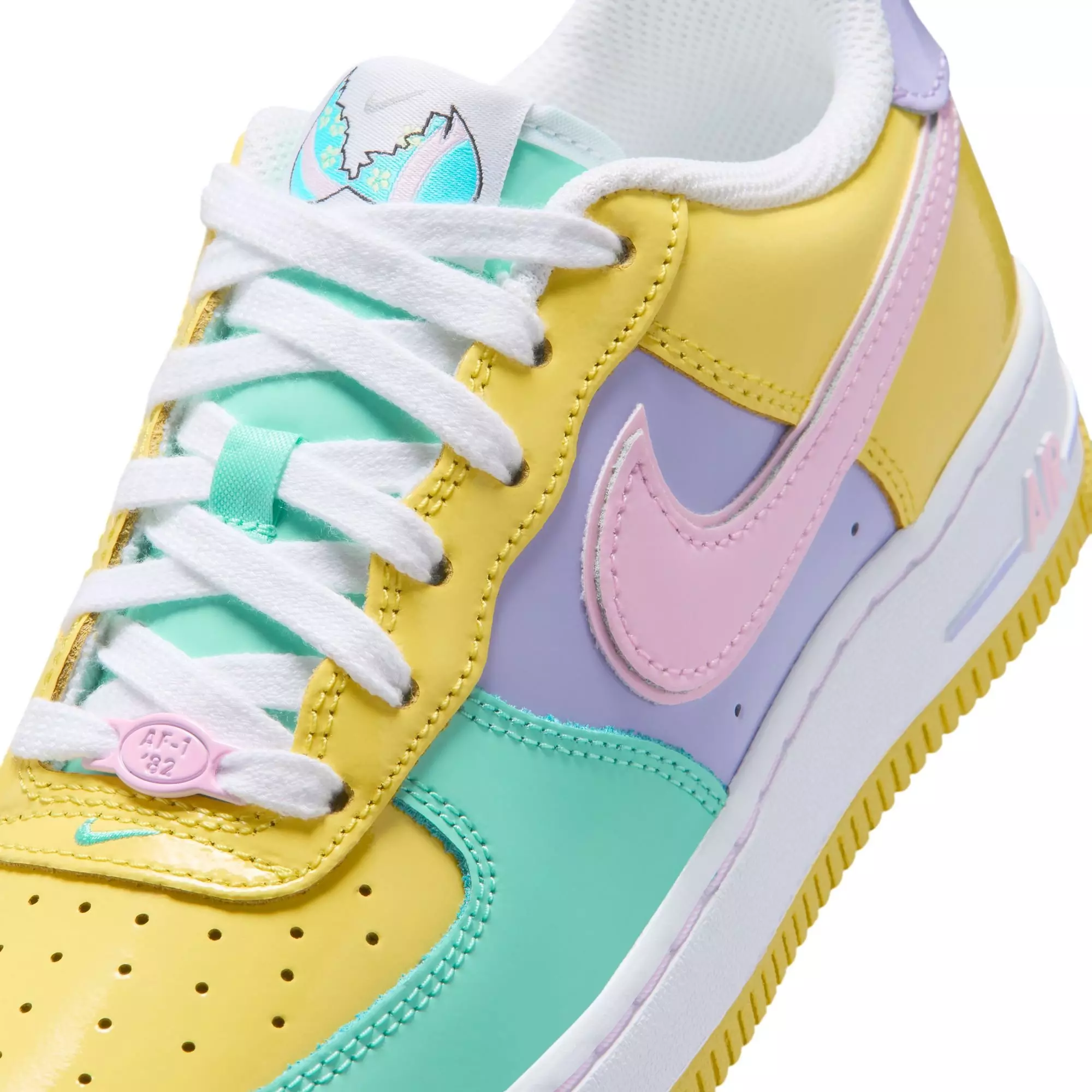 Nike Air Force 1 "Easter" Grade School Kids' Shoe - YELLOW PULSE/PINK FOAM/HYDRANGEAS