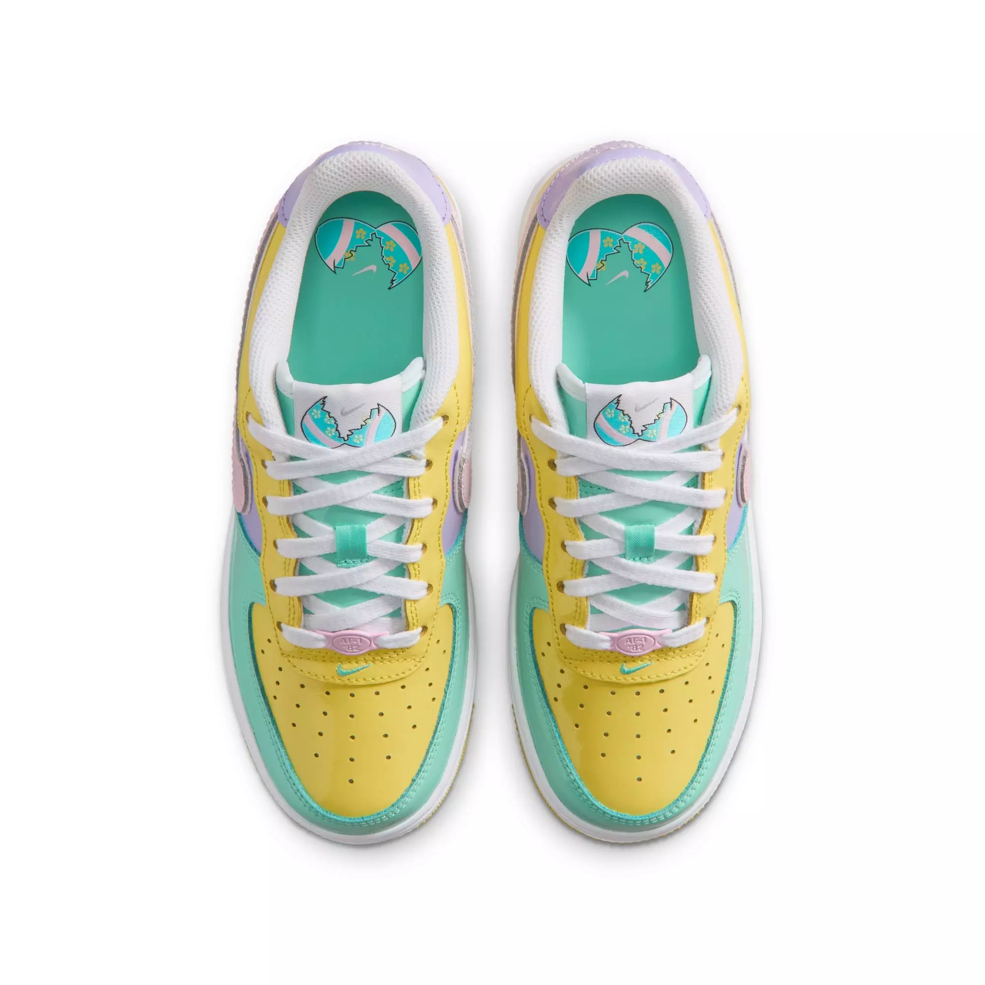 Nike Air Force 1 "Easter" Grade School Kids' Shoe - YELLOW PULSE/PINK FOAM/HYDRANGEAS