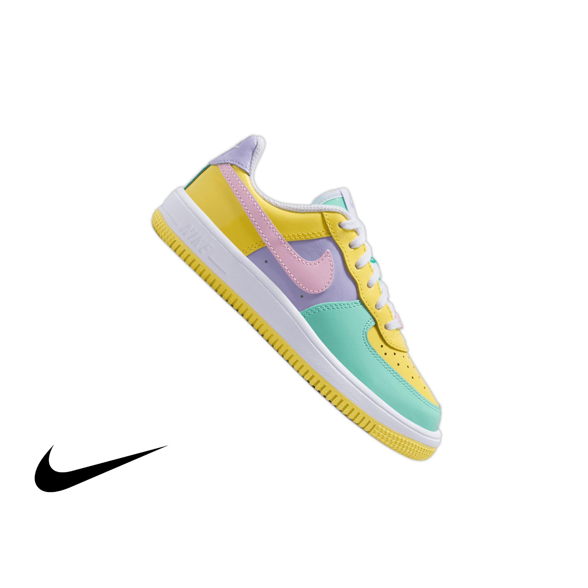 Nike Air Force 1 "Easter" Preschool Kids' Shoe - YELLOW PULSE/PINK FOAM/HYDRANGEAS Thumbnail View 1