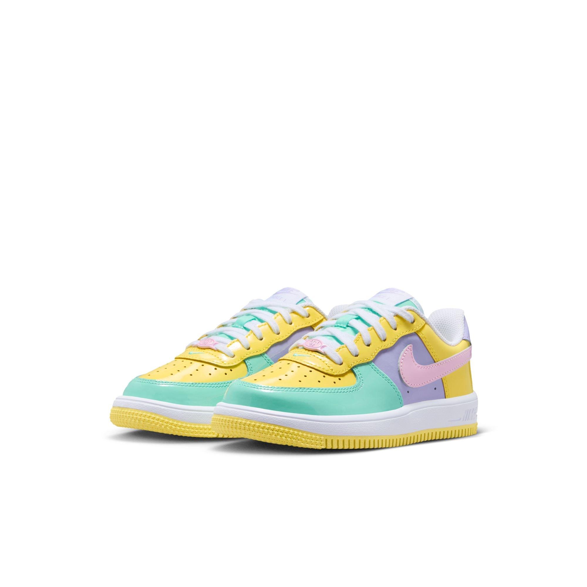 Nike Air Force 1 "Easter" Preschool Kids' Shoe - YELLOW PULSE/PINK FOAM/HYDRANGEAS Thumbnail View 4