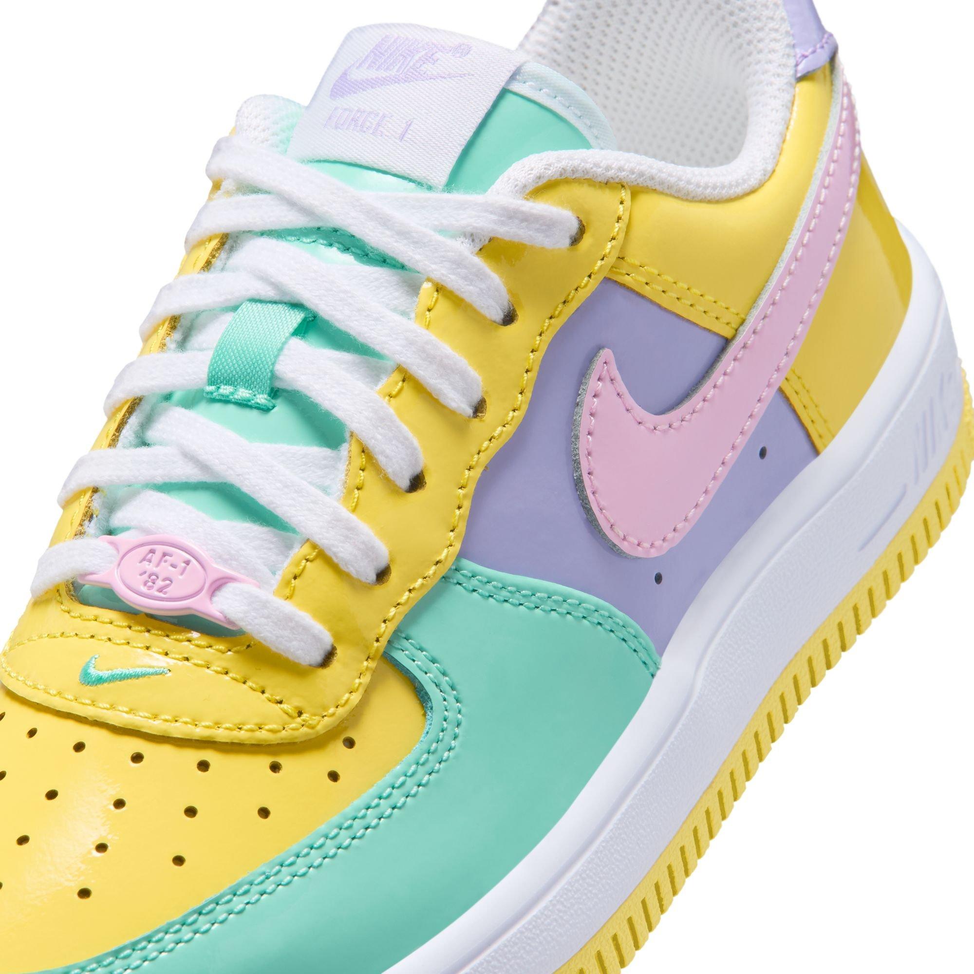 Nike Air Force 1 "Easter" Preschool Kids' Shoe - YELLOW PULSE/PINK FOAM/HYDRANGEAS Thumbnail View 5