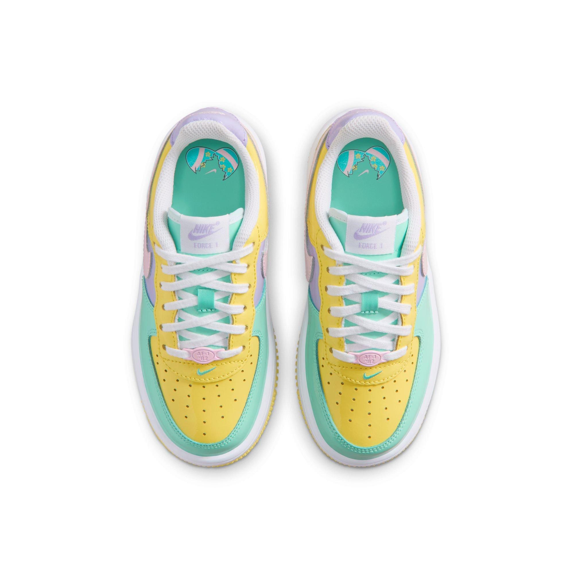 Nike Air Force 1 "Easter" Preschool Kids' Shoe - YELLOW PULSE/PINK FOAM/HYDRANGEAS Thumbnail View 10