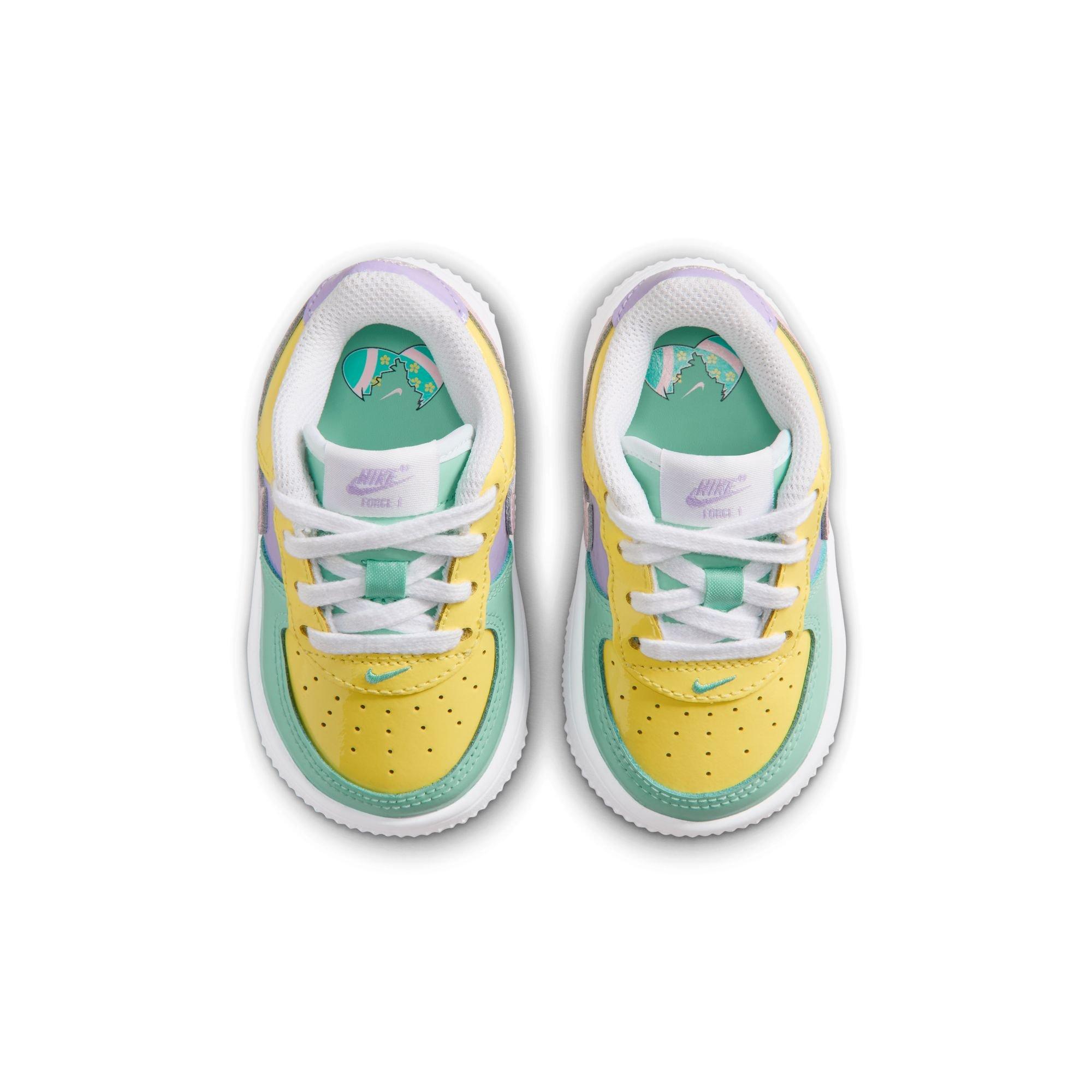 Nike Air Force 1 "Easter" Toddler Kids' Shoe - YELLOW PULSE/PINK FOAM/HYDRANGEAS Thumbnail View 9
