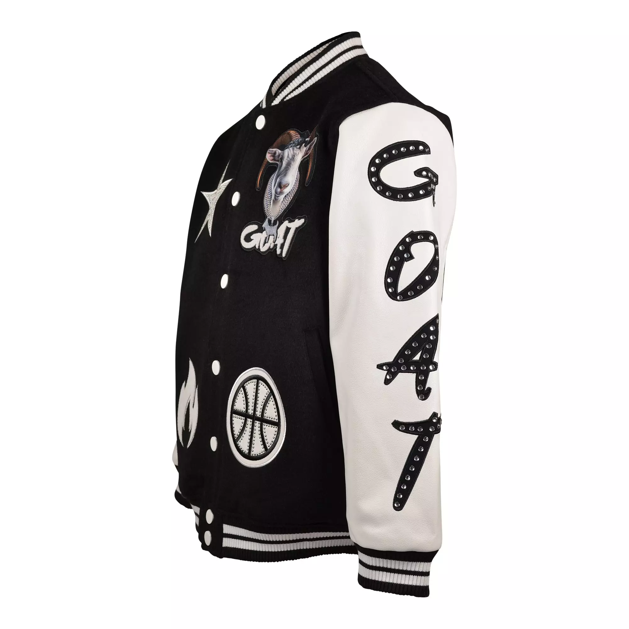 Streetz Iz Watchin Big Boys' GOAT Jacket - Black/White - BLACK/WHITE