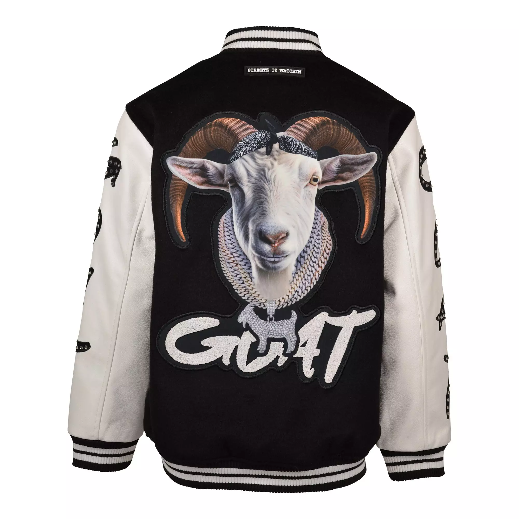 Streetz Iz Watchin Big Boys' GOAT Jacket - Black/White - BLACK/WHITE