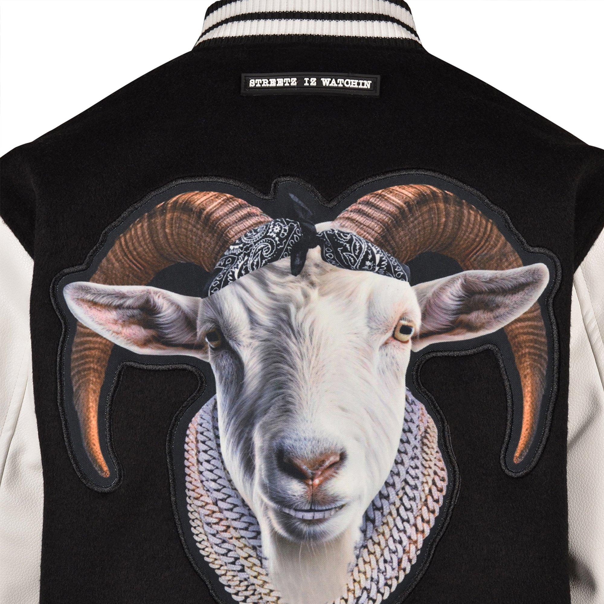 Big Boys' GOAT Jacket Black/White Varsity Jacket | Hibbett