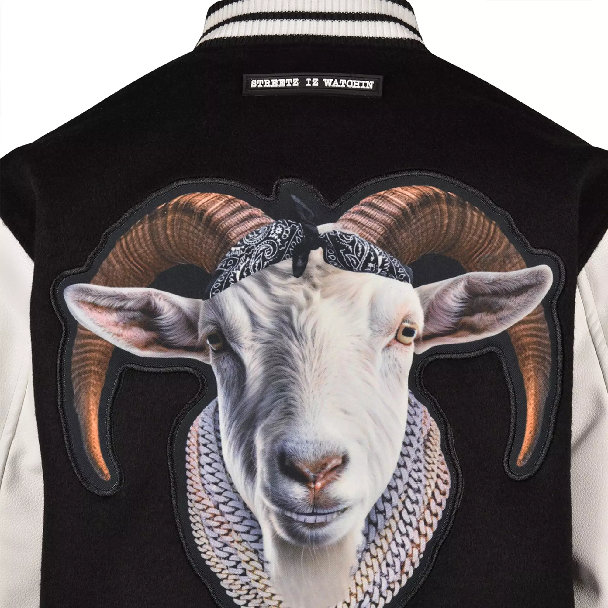 Streetz Iz Watchin Big Boys' GOAT Jacket - Black/White - BLACK/WHITE
