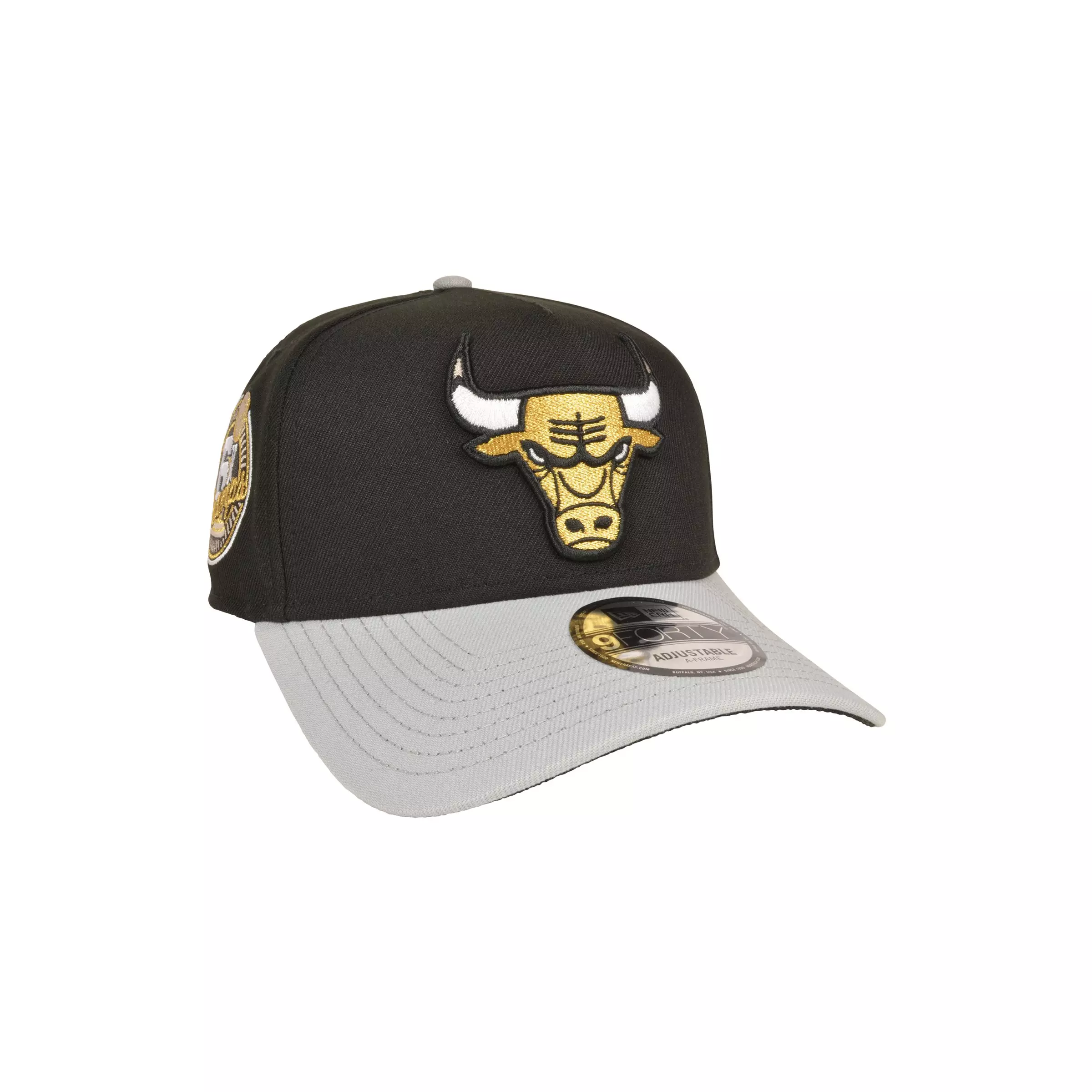 New Era Chicago Bulls 9FORTY A-Frame 6X Champs Snapback Hat-Black - BLACK/GOLD