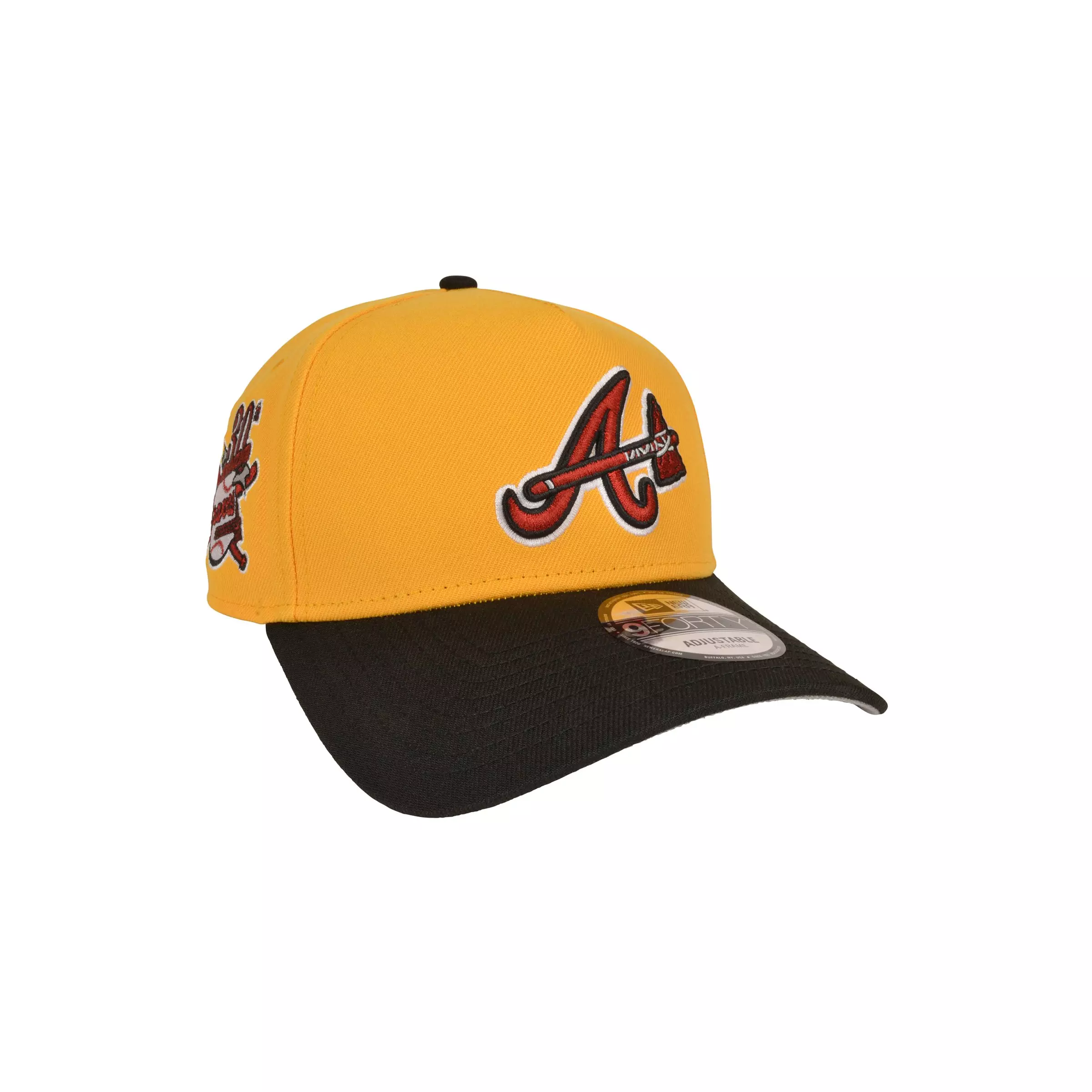 New Era Atlanta Braves 9FORTY A-Frame 30th Anniversary Snapback Hat-Gold/Black - YELLOW