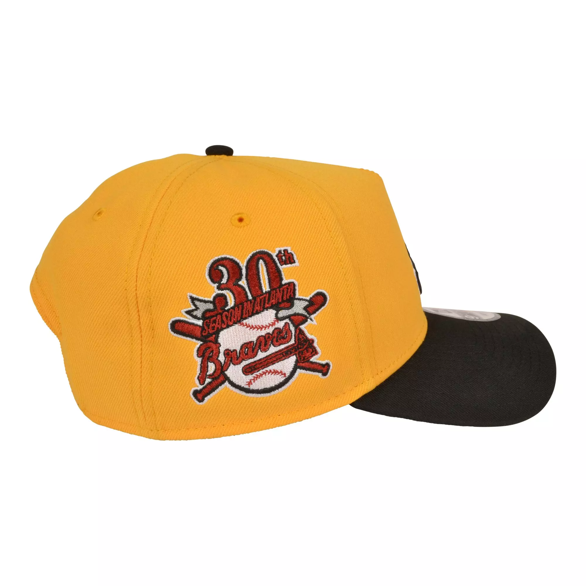 New Era Atlanta Braves 9FORTY A-Frame 30th Anniversary Snapback Hat-Gold/Black - YELLOW