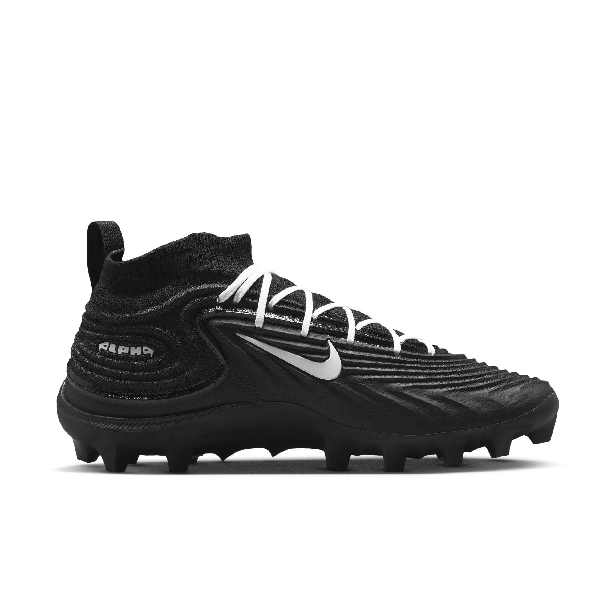 Nike Alpha Menace 5 Elite "Black/White" Men's Football Cleat - BLACK/WHITE Thumbnail View 3