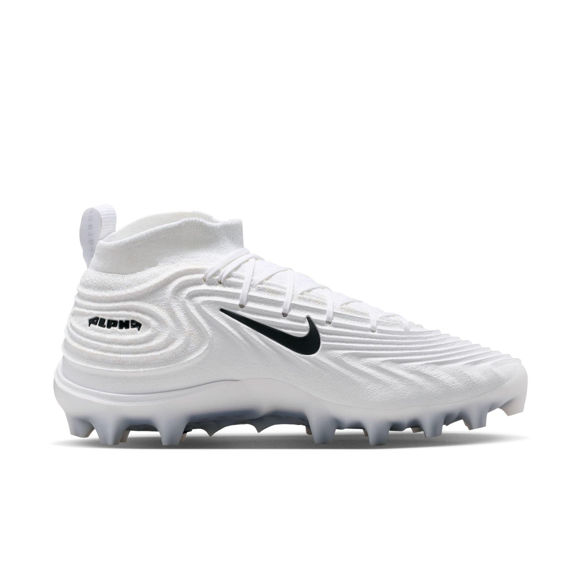 Nike Alpha Menace 5 Elite "White/Black" Men's Football Cleat - WHITE/BLACK Thumbnail View 3